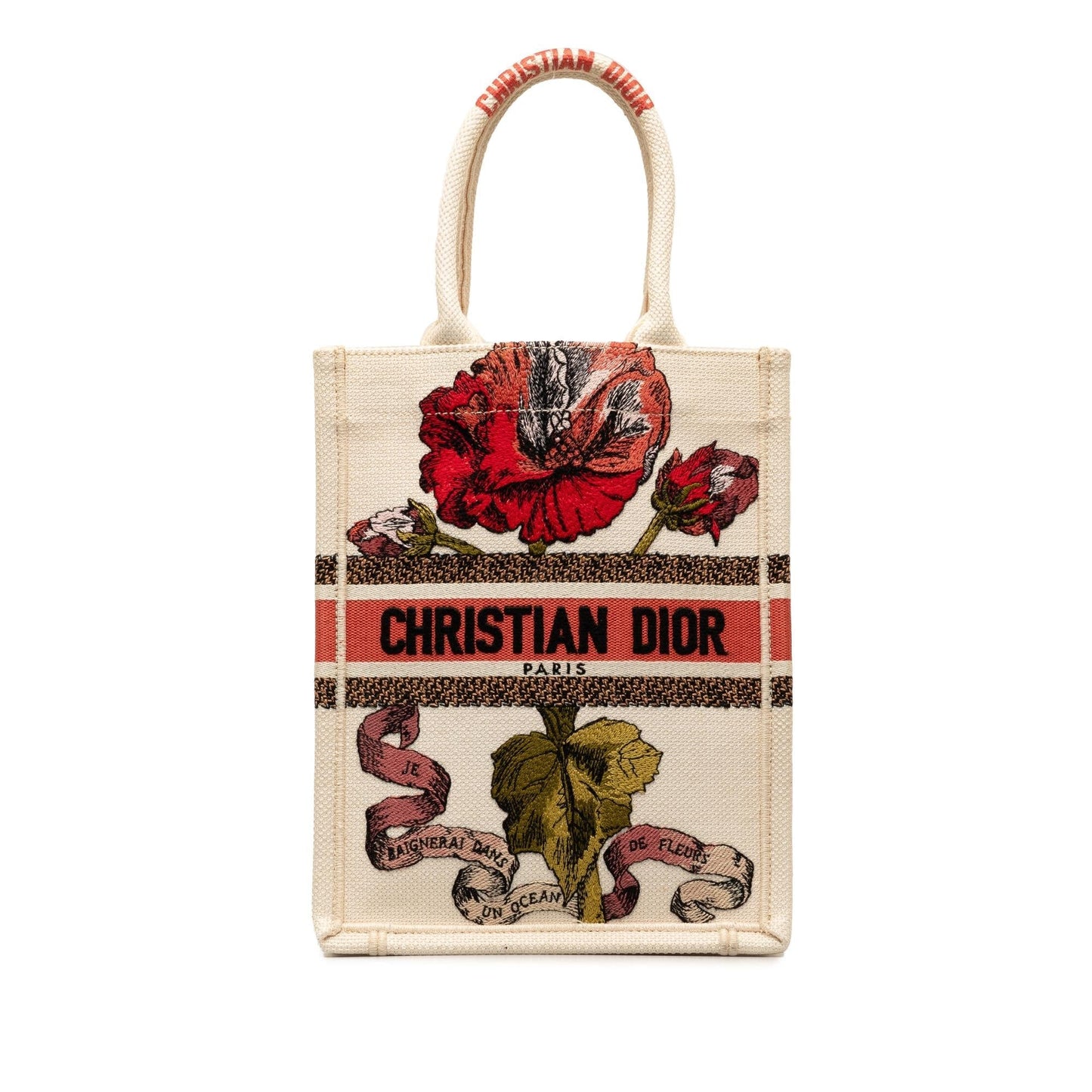 Dior Fleurs Bibliques Embroidery Vertical Book Tote Shg Lstwkg Tote Bag
