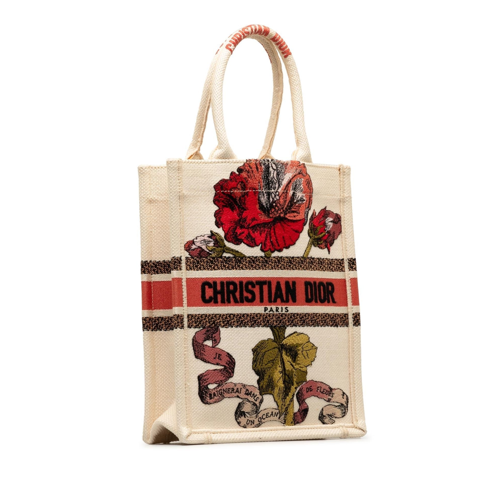 Dior Fleurs Bibliques Embroidery Vertical Book Tote Tote Bag Book Tote 1