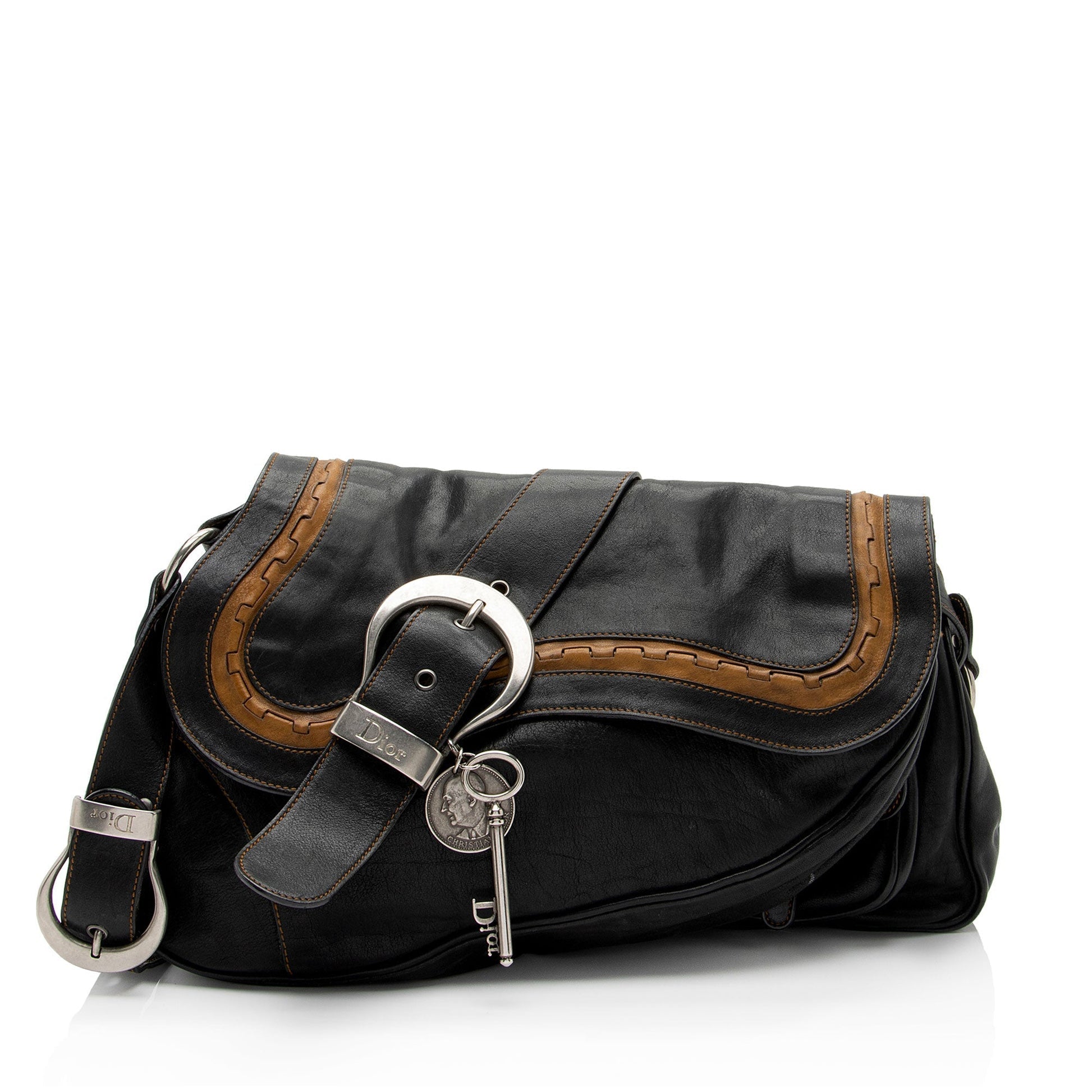 Dior Gaucho Double Saddle Shoulder Bag Shf E3Nnre Leather