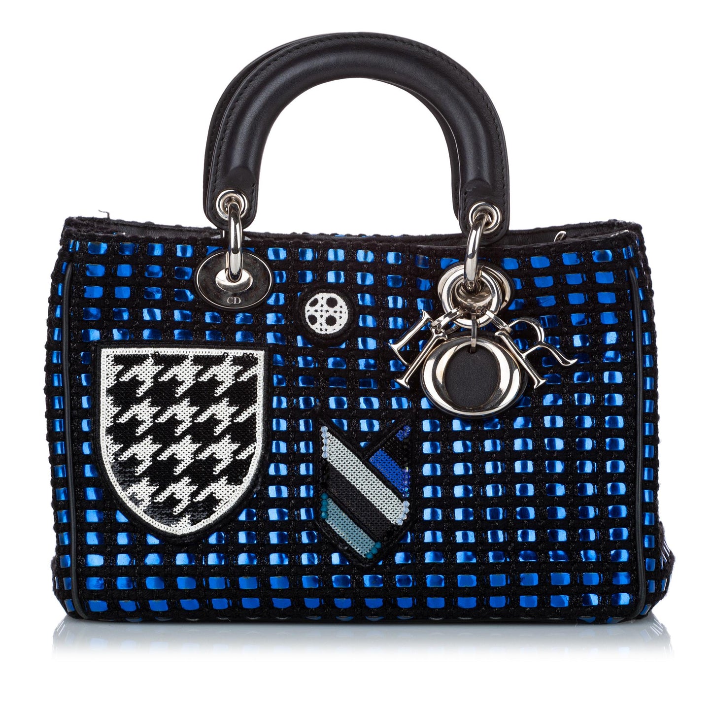 Dior Lady Metallic Tweed Satchel Shg Satchel Bag