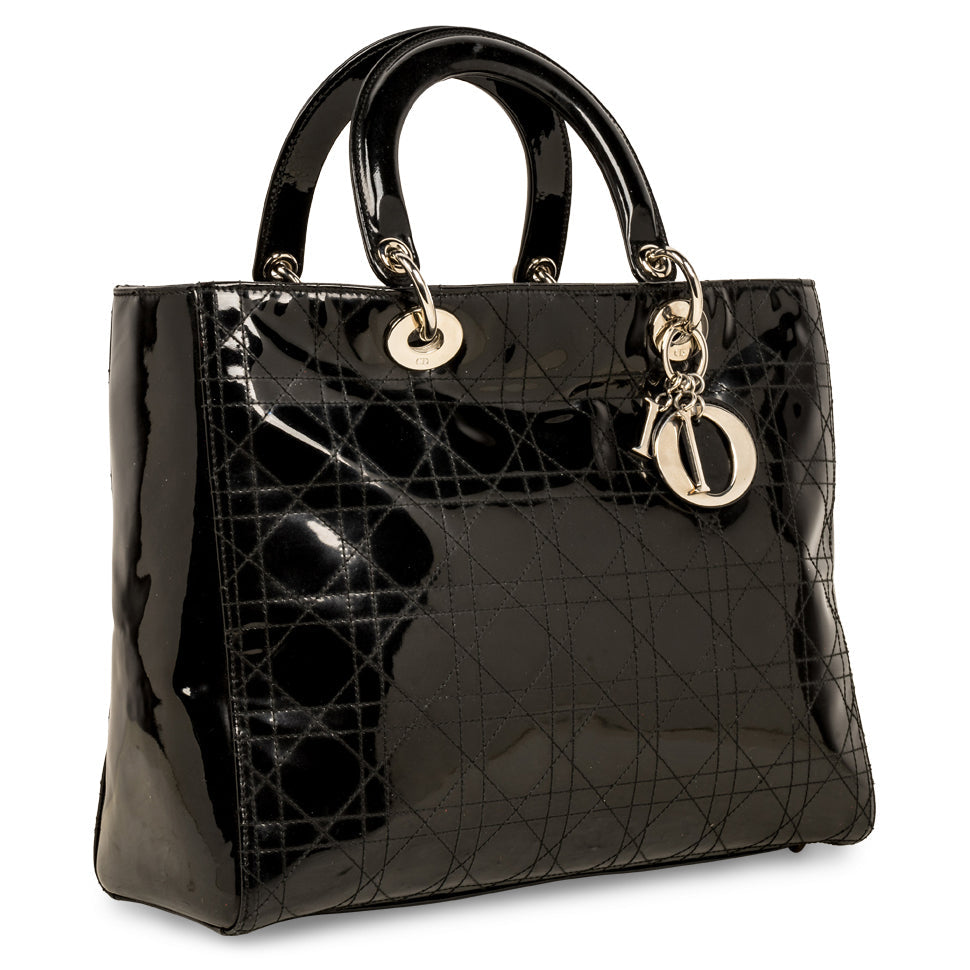 Dior Christian Lady Shoulder Bag Patent Large Dior Large Patent