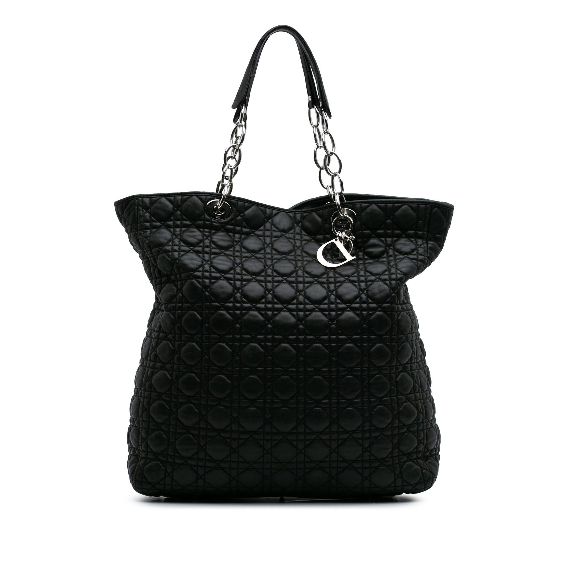 Dior Cannage Lady Soft Shopping Tote Lambskin Tote Bag