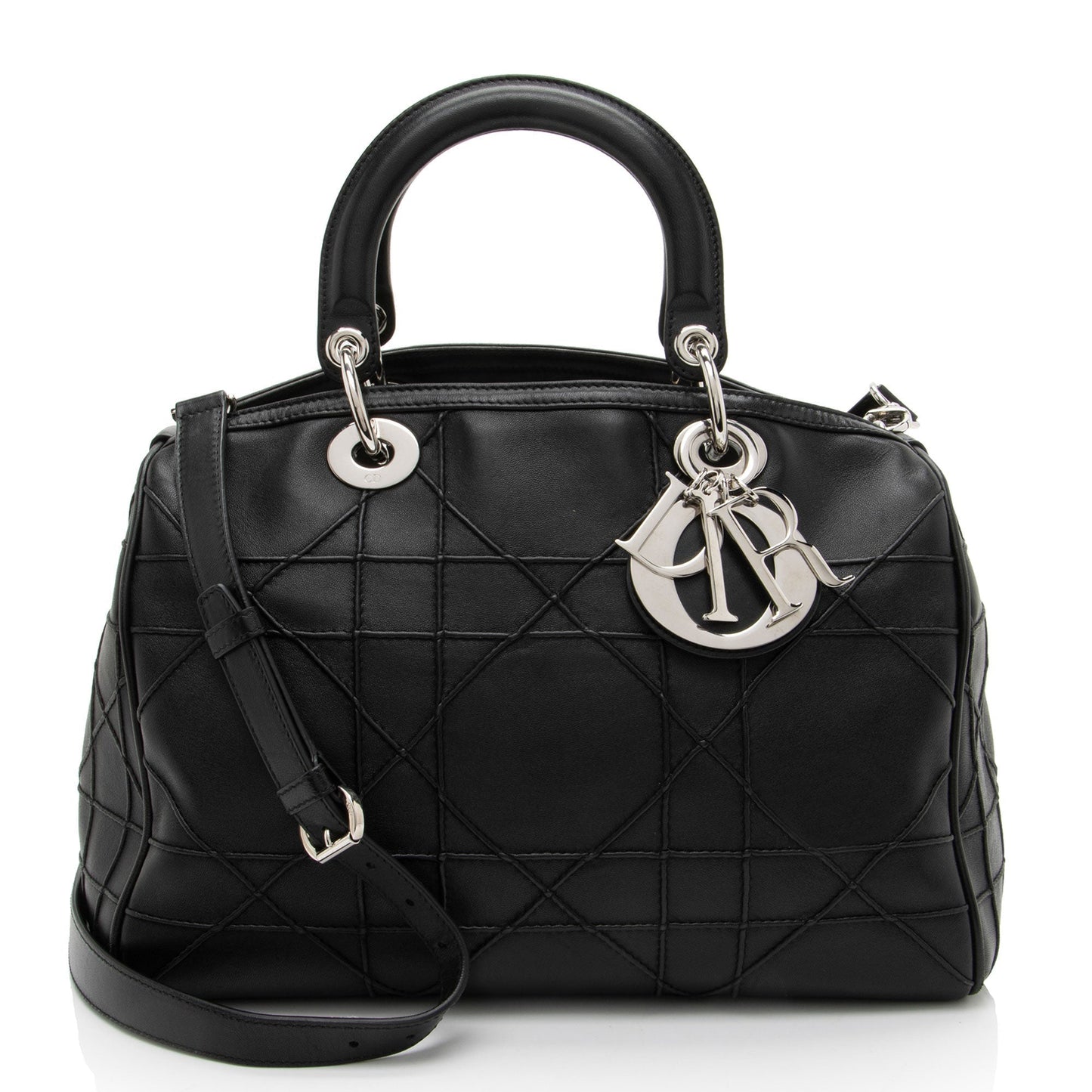 Dior Cannage Granville Polochon Satchel Leather Lambskin Satchel Bag