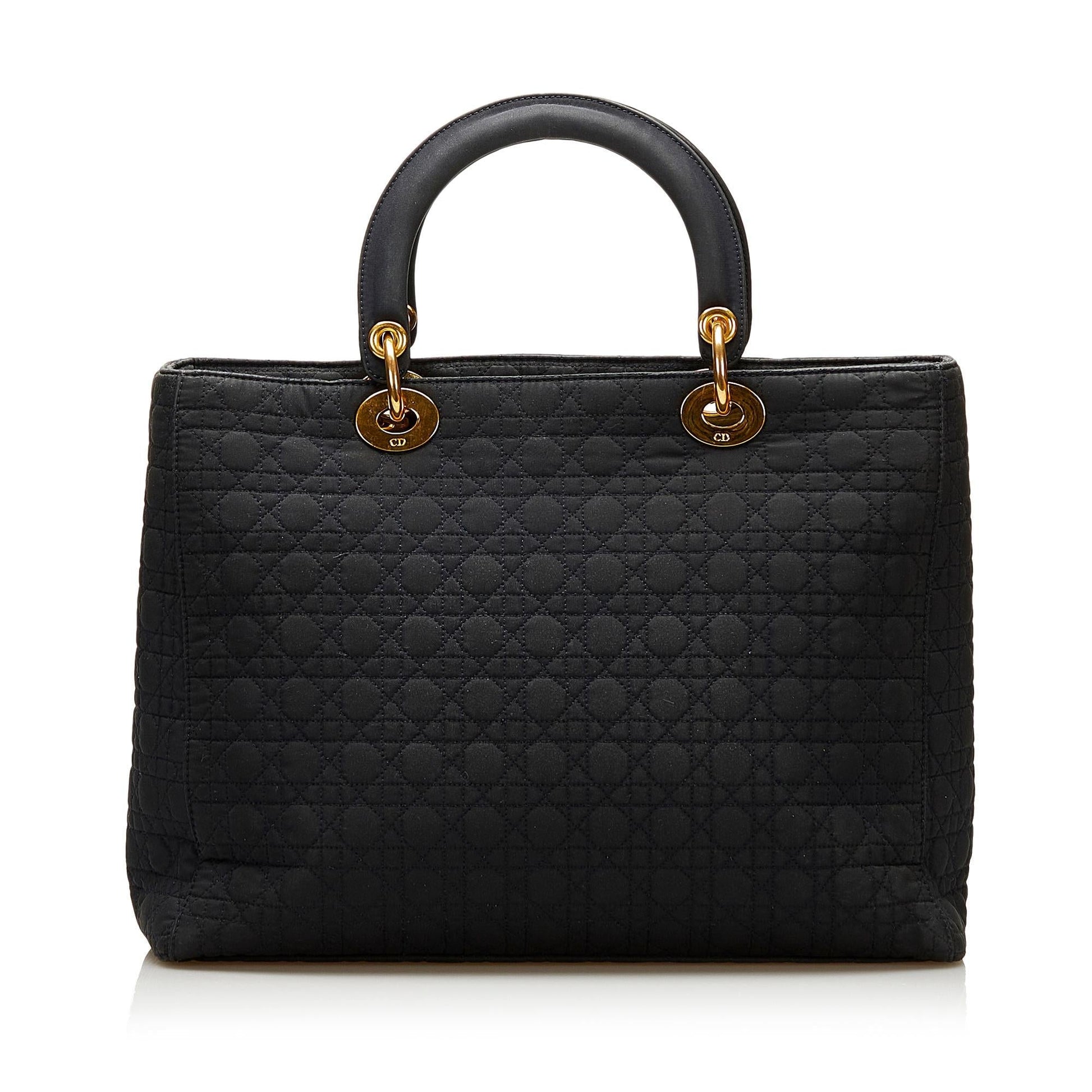 Dior Cannage Lady Shg Tote Bag Nylon Large