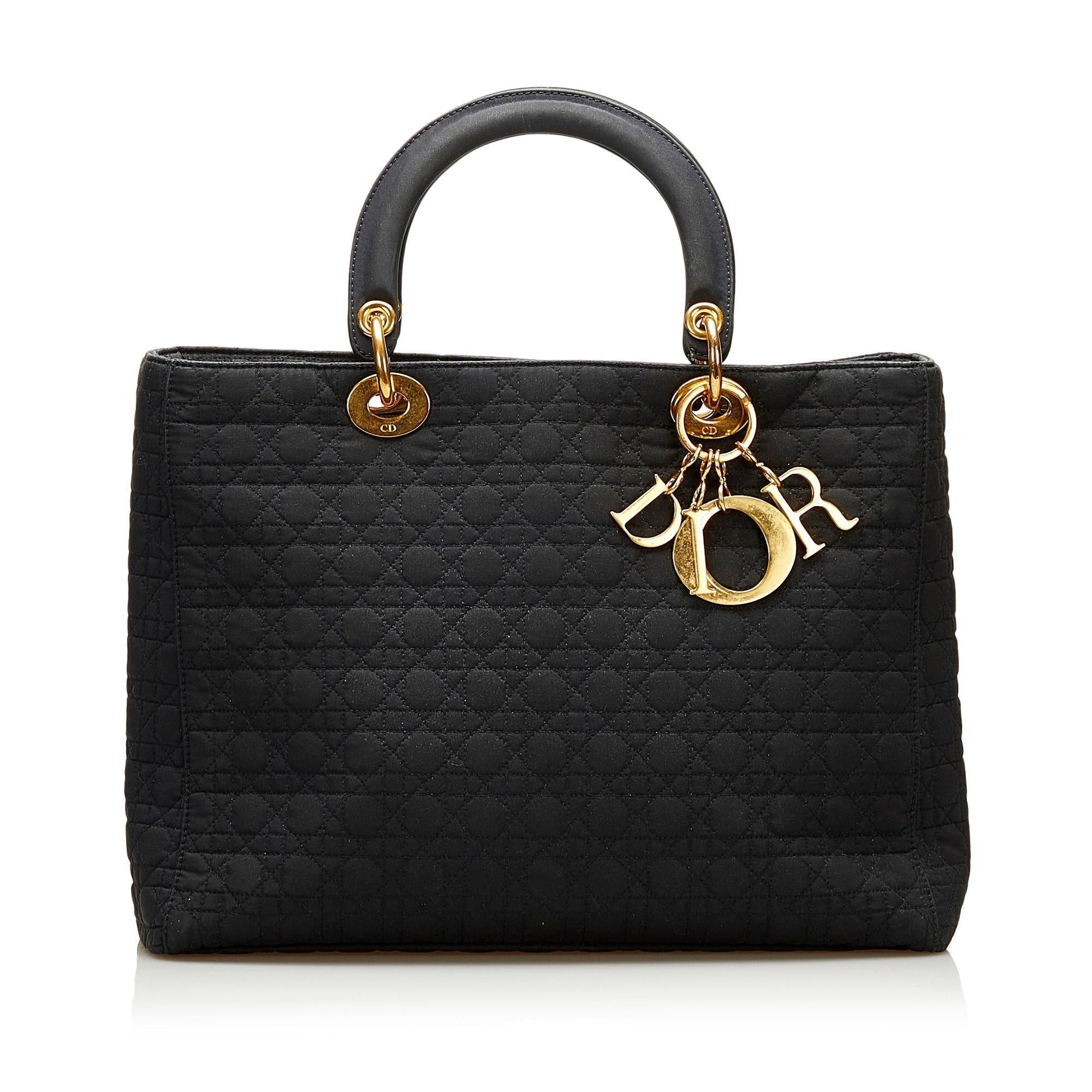 Dior Cannage Lady Shg Tote Bag Nylon Large