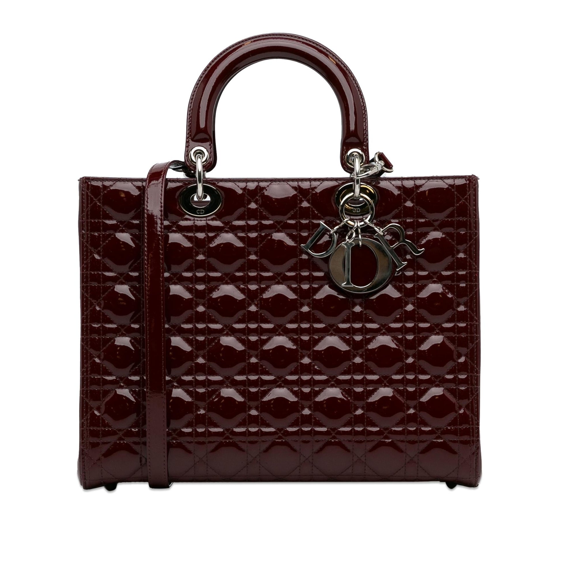 Dior Cannage Lady Shg P4Tbsk Satchel Bag Patent Large