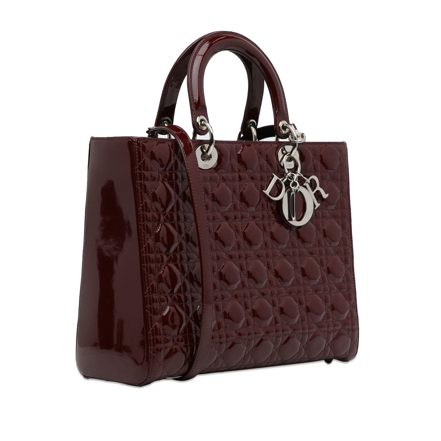 Dior Cannage Lady Shg P4Tbsk Satchel Bag Patent Large