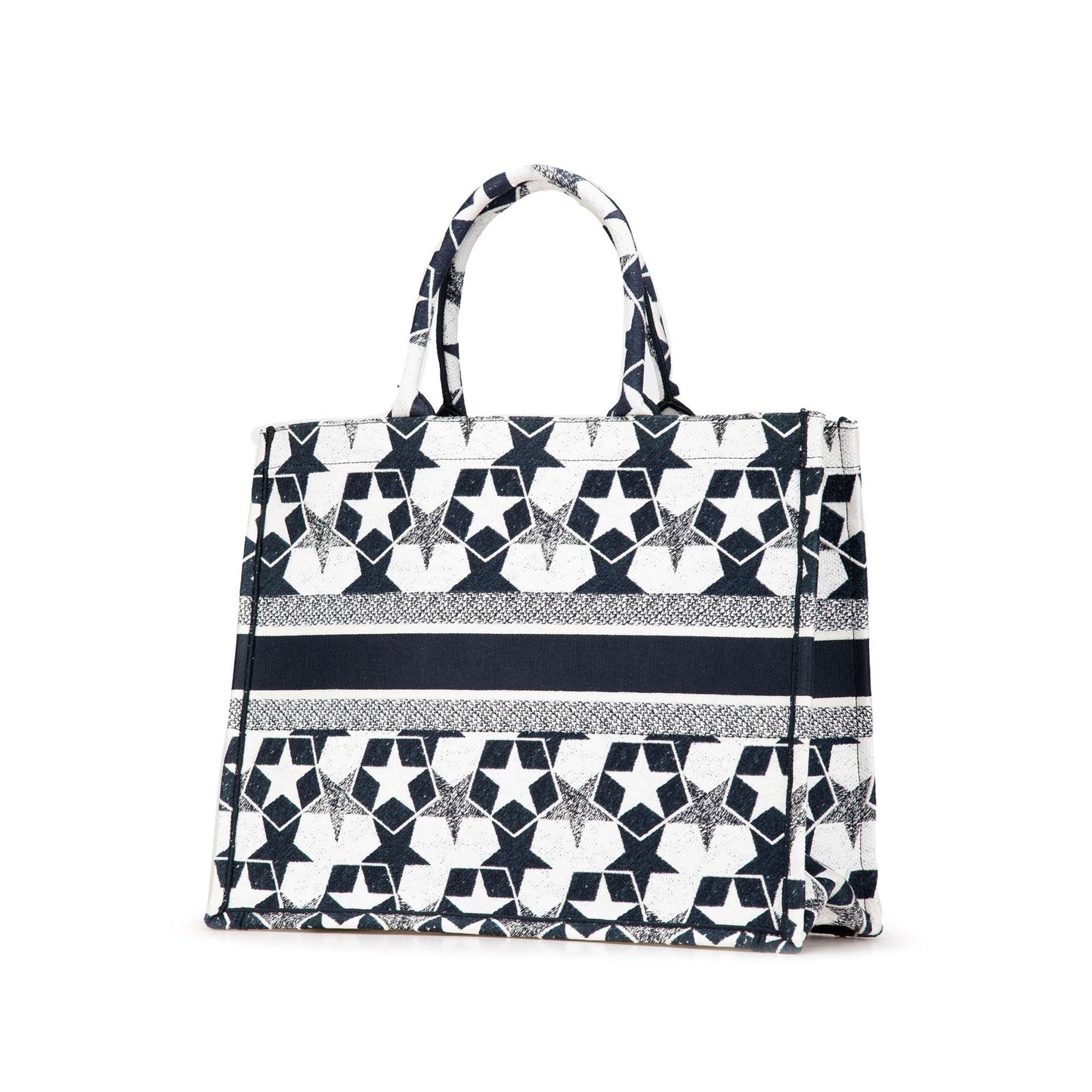 Dior Lucky Star Book Tote Canvas Large Embroidered Tote Bag