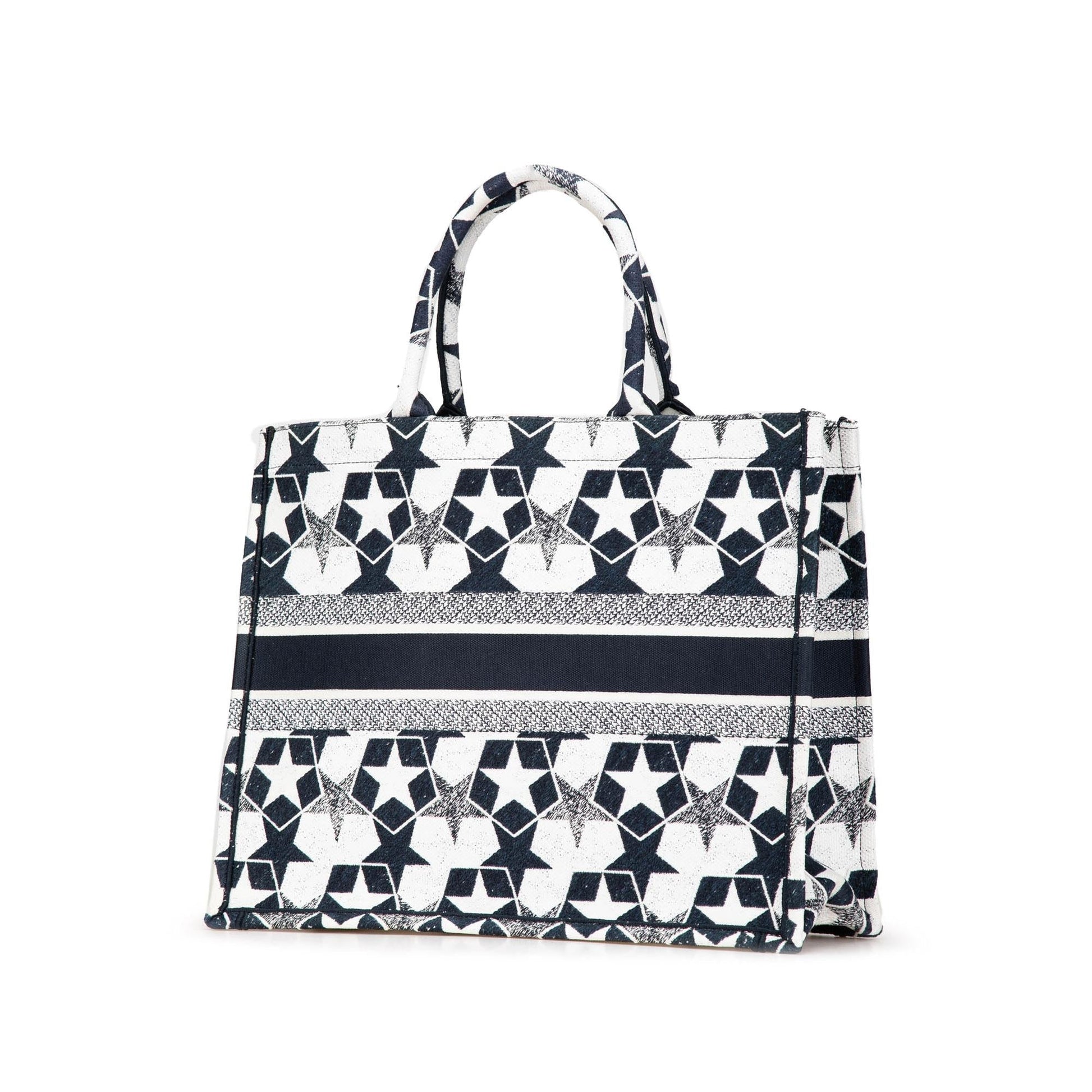 Dior Lucky Star Book Tote Canvas Large Embroidered Tote Bag