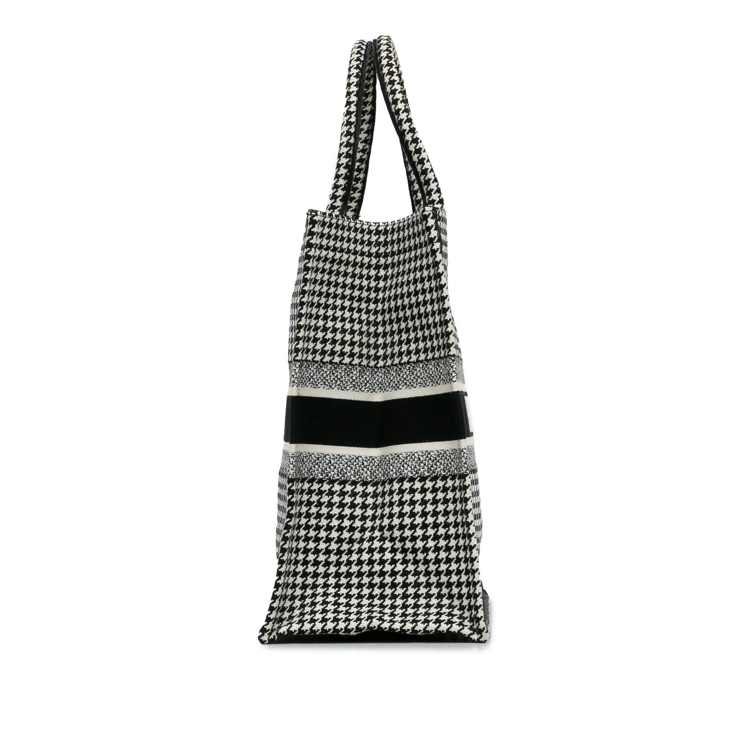 Dior Houndstooth Book Tote Canvas Large Embroidered Tote Bag Book Tote 1