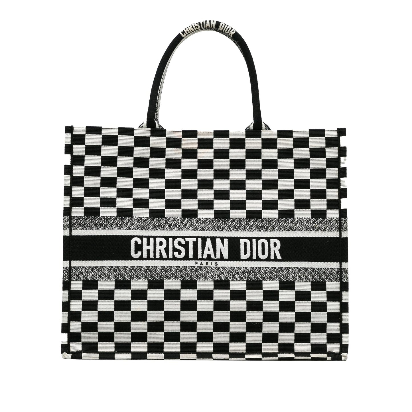 Dior Check Book Tote Shg Egffw0 Large Tote Bag