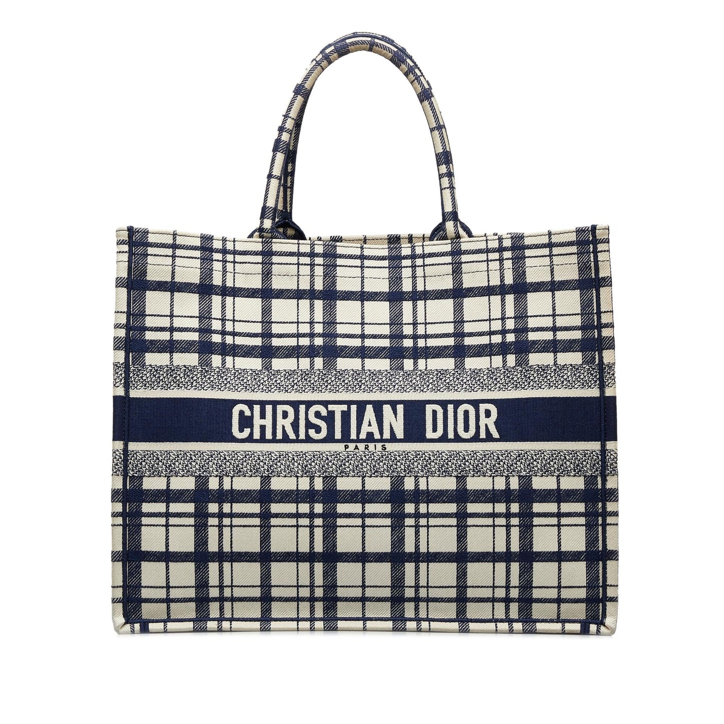 Dior Check Book Tote Large Tote Bag