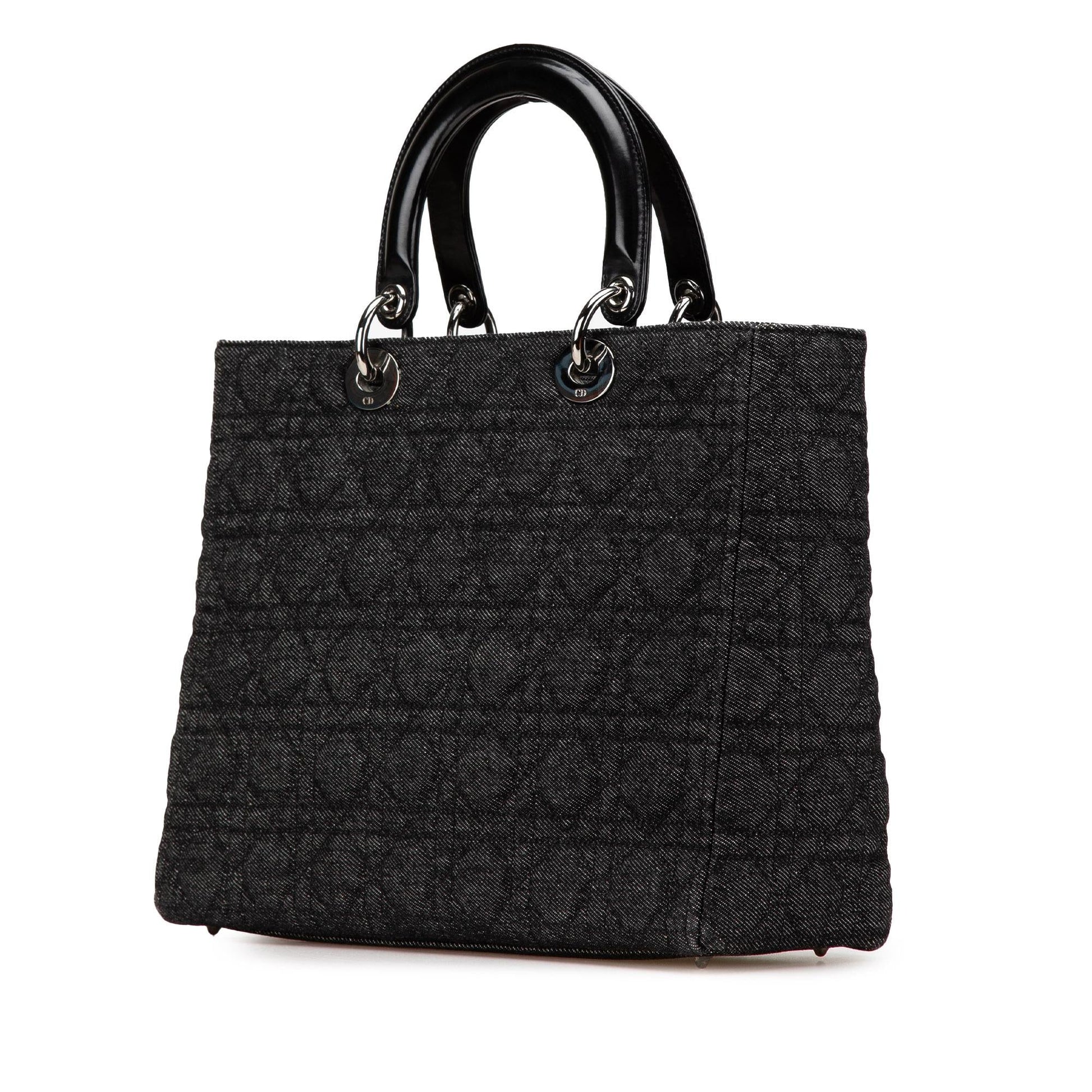 Dior Cannage Lady Satchel Bag Denim Large Lady Dior 1