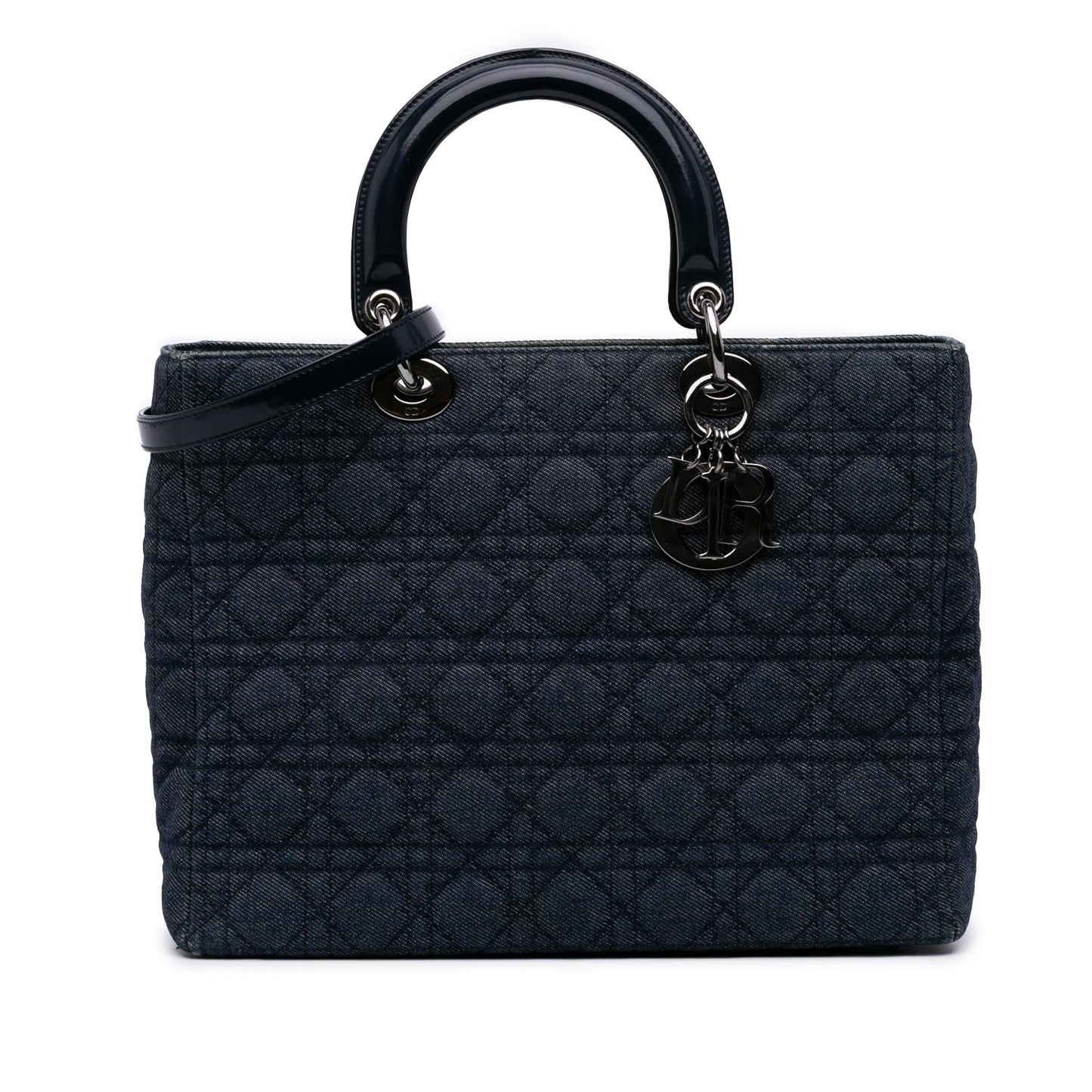 Dior Cannage Lady Satchel Bag Denim Large Lady Dior 2