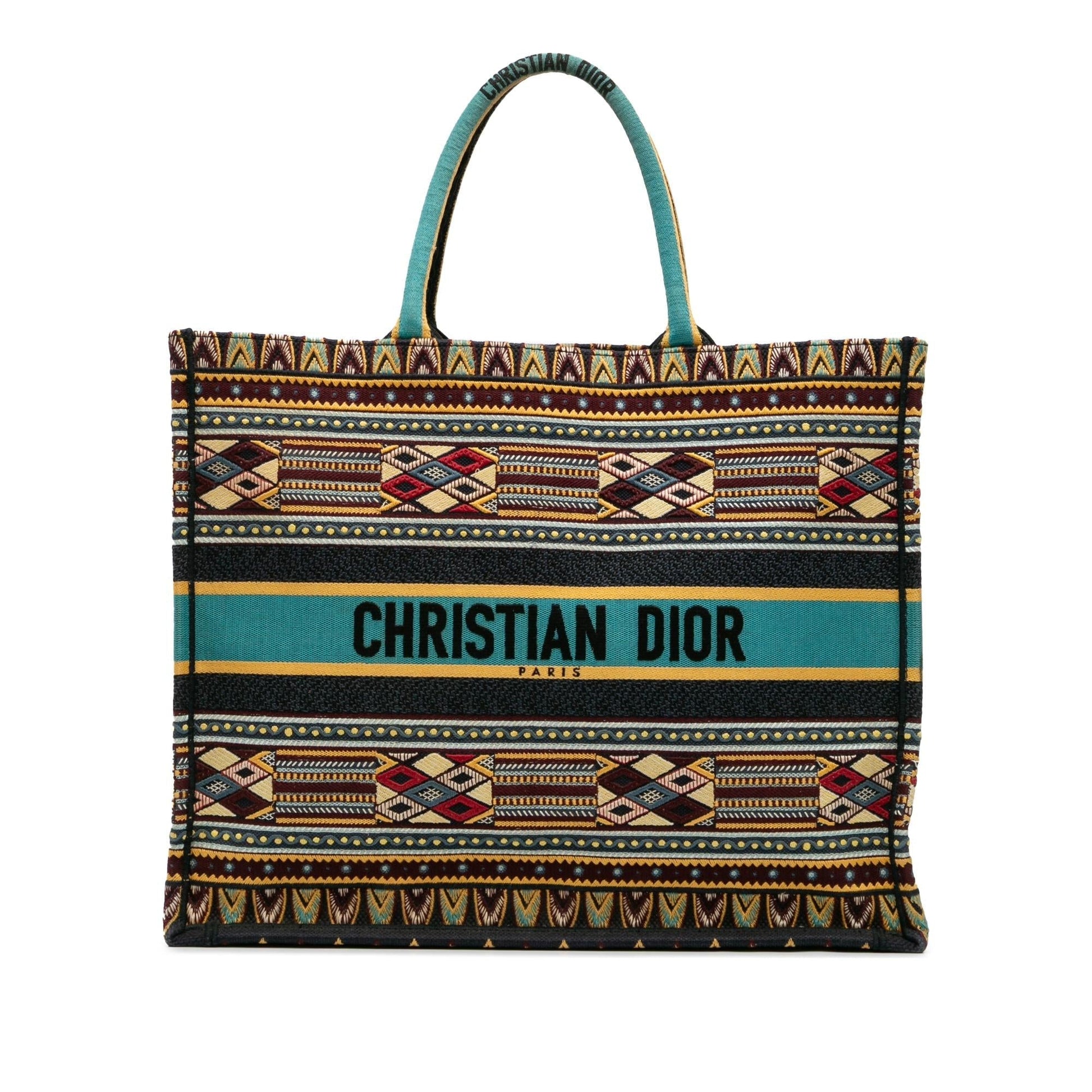 Dior Book Tote Canvas Large Embroidered Tote Bag