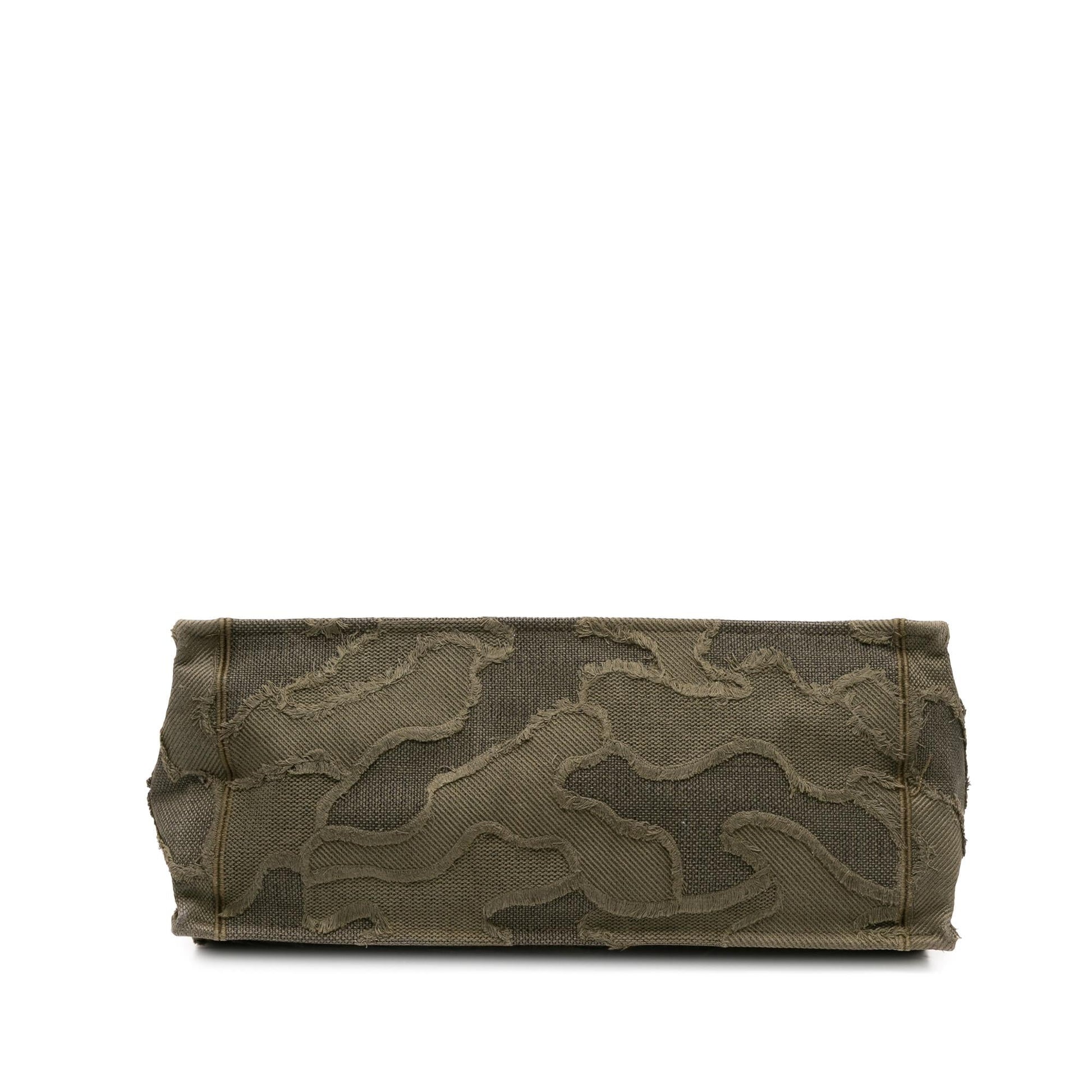 Dior Camouflage Book Tote Canvas Large Embroidered Tote Bag