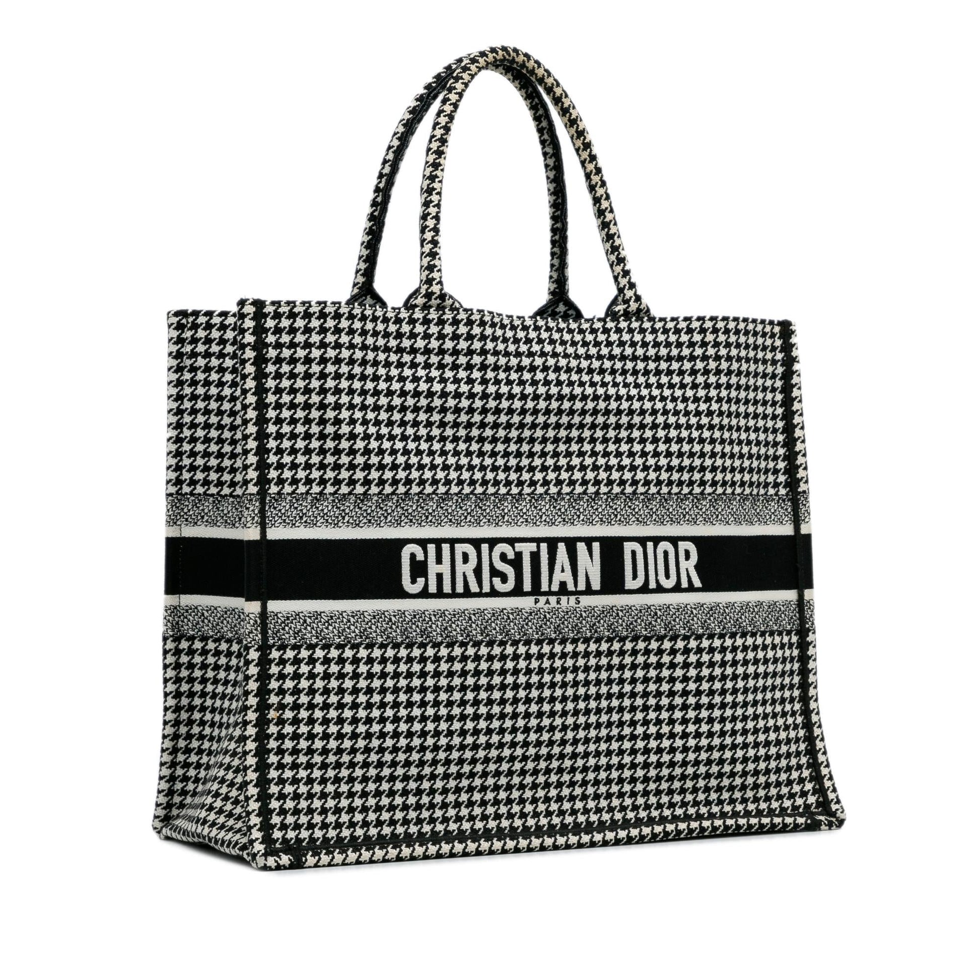 Dior Houndstooth Book Tote Shg I71Xoc Large Embroidered Tote Bag