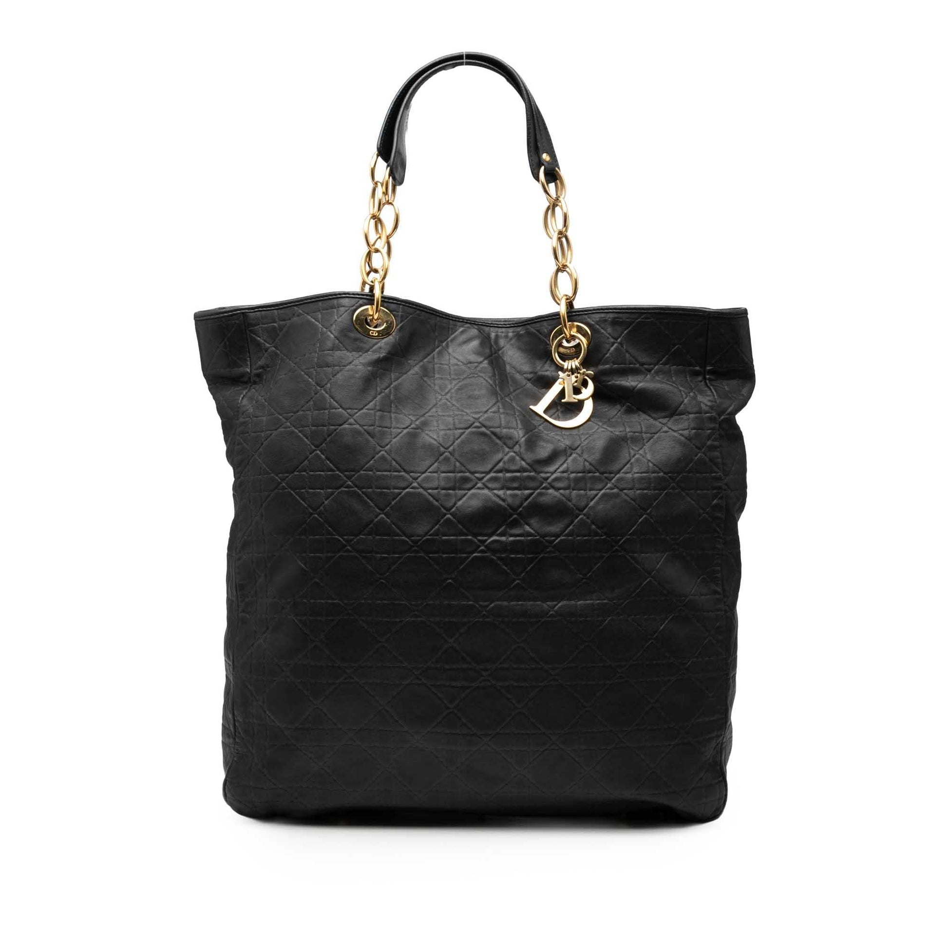 Dior Cannage Lady Soft Shopping Tote Lambskin Large Tote Bag
