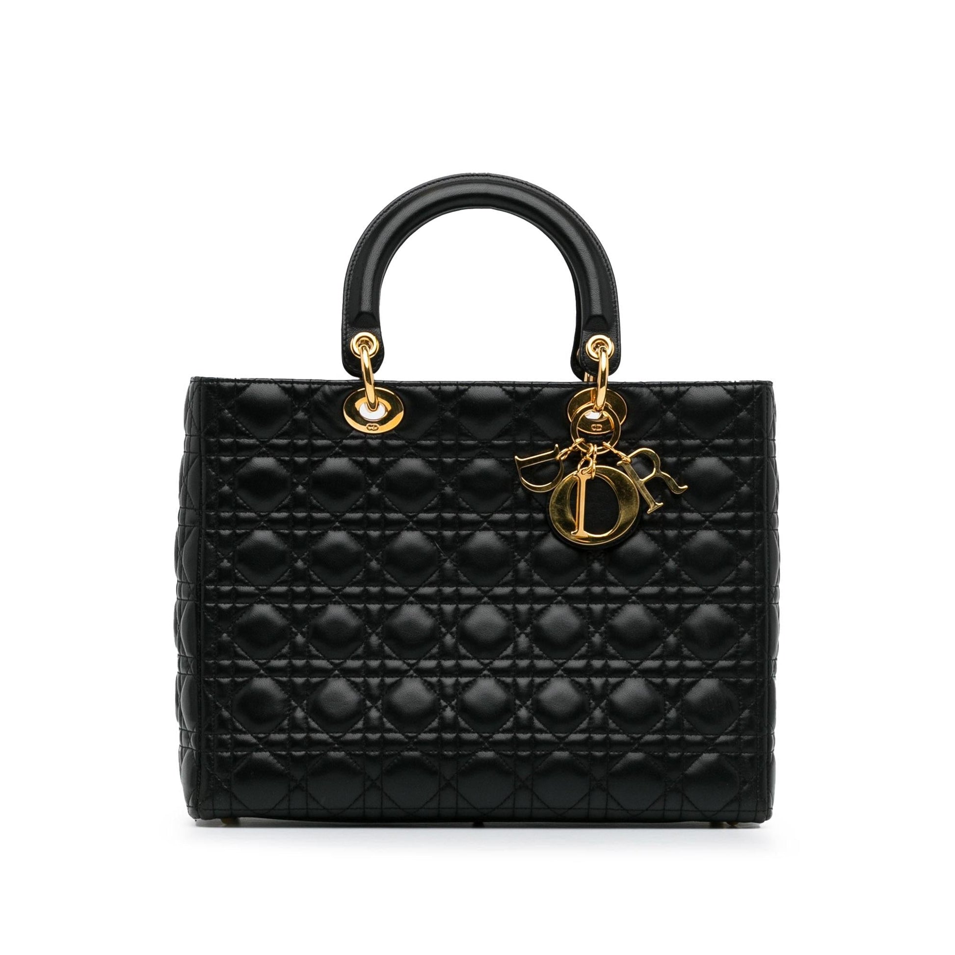 Dior Cannage Lady Shg Hbpskq Satchel Bag Lambskin Large