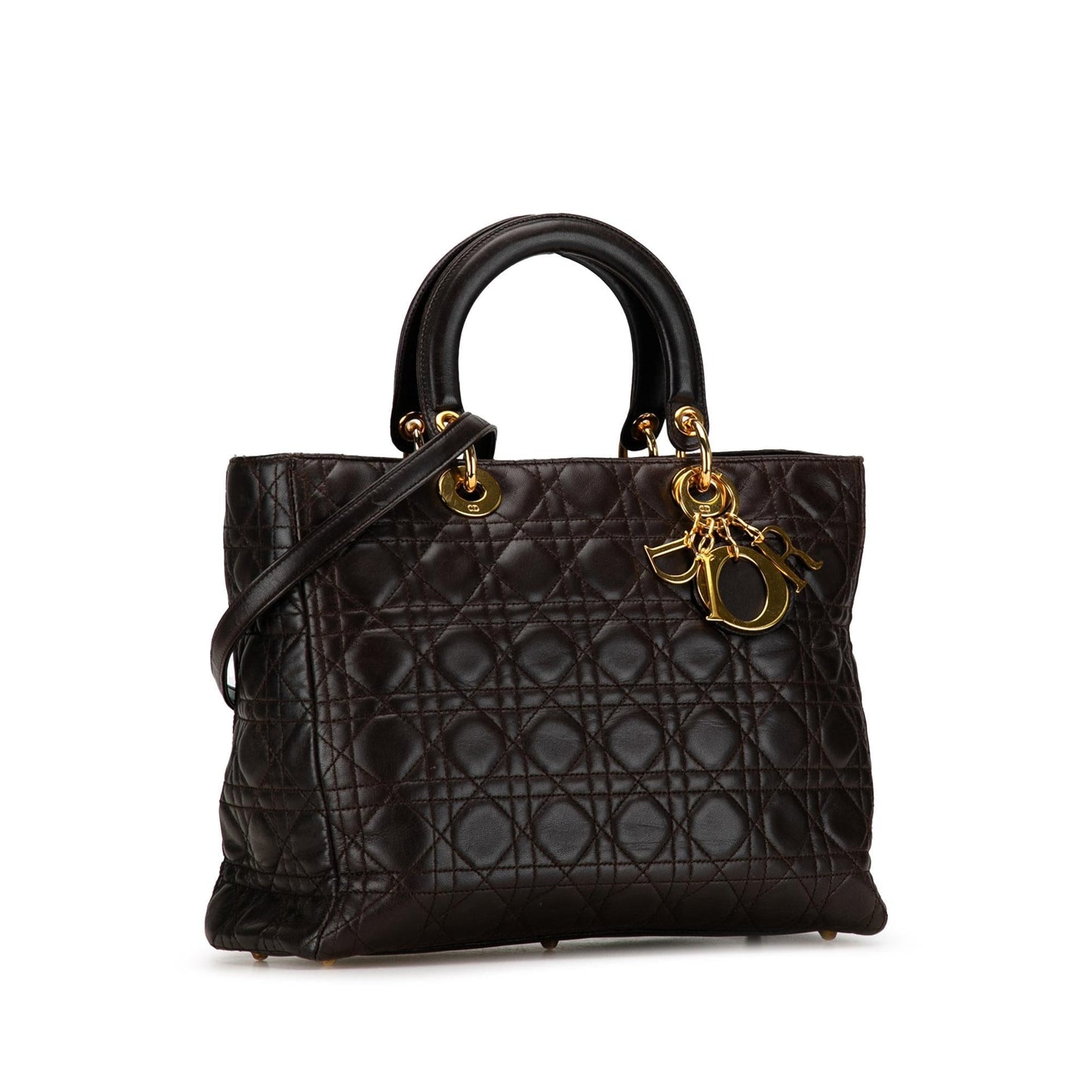 Dior Cannage Lady Shg Cx7Ovd Satchel Bag Lambskin Large