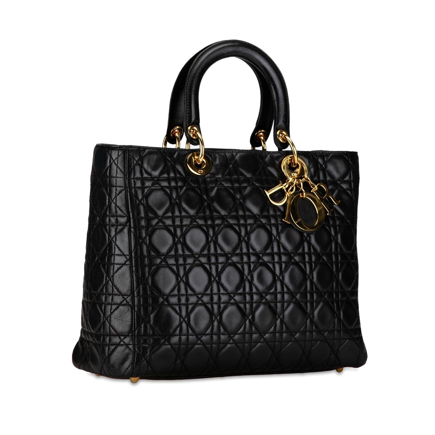 Dior Cannage Lady Shg Sqptkf Satchel Bag Lambskin Large