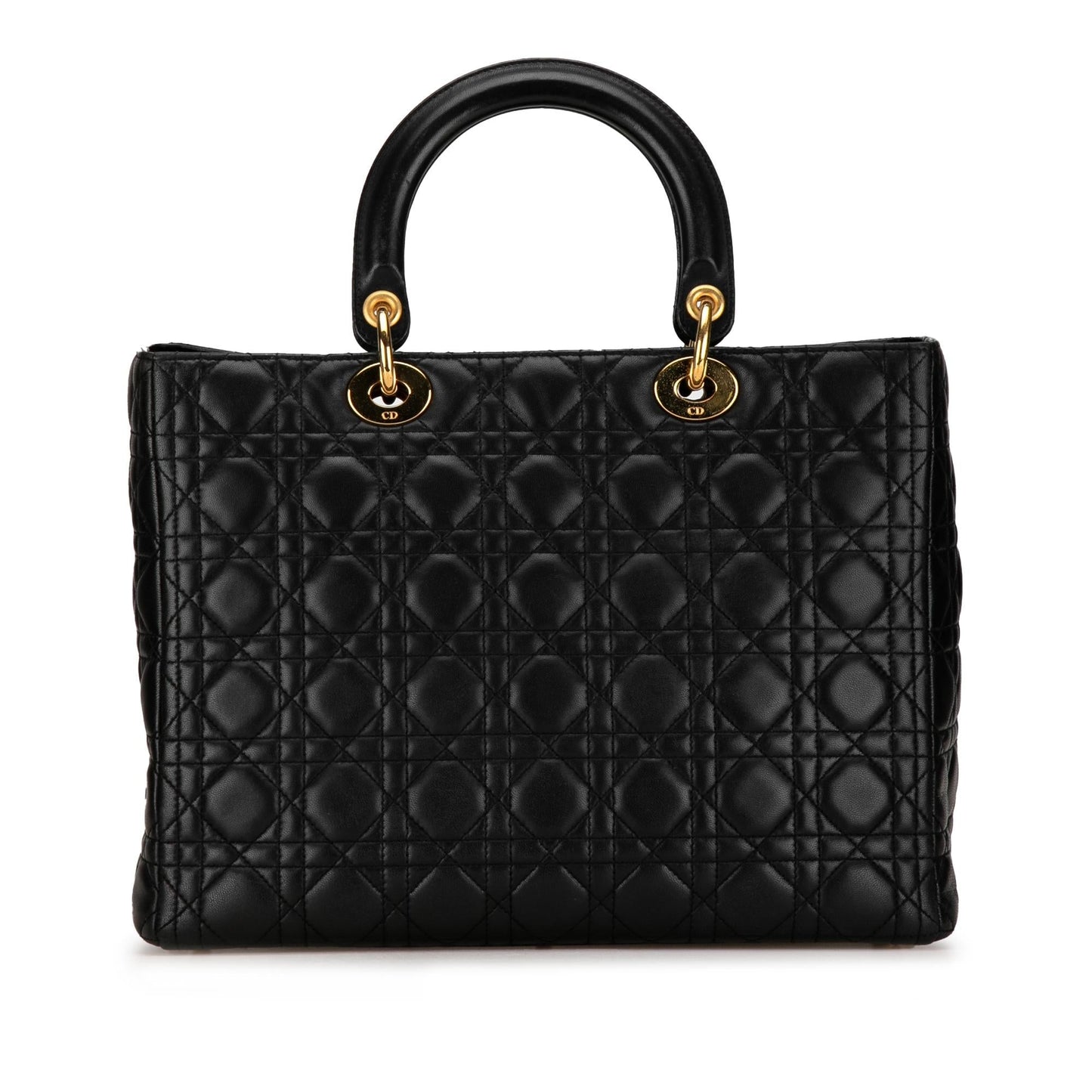 Dior Cannage Lady Shg 3Twuhi Satchel Bag Lambskin Large