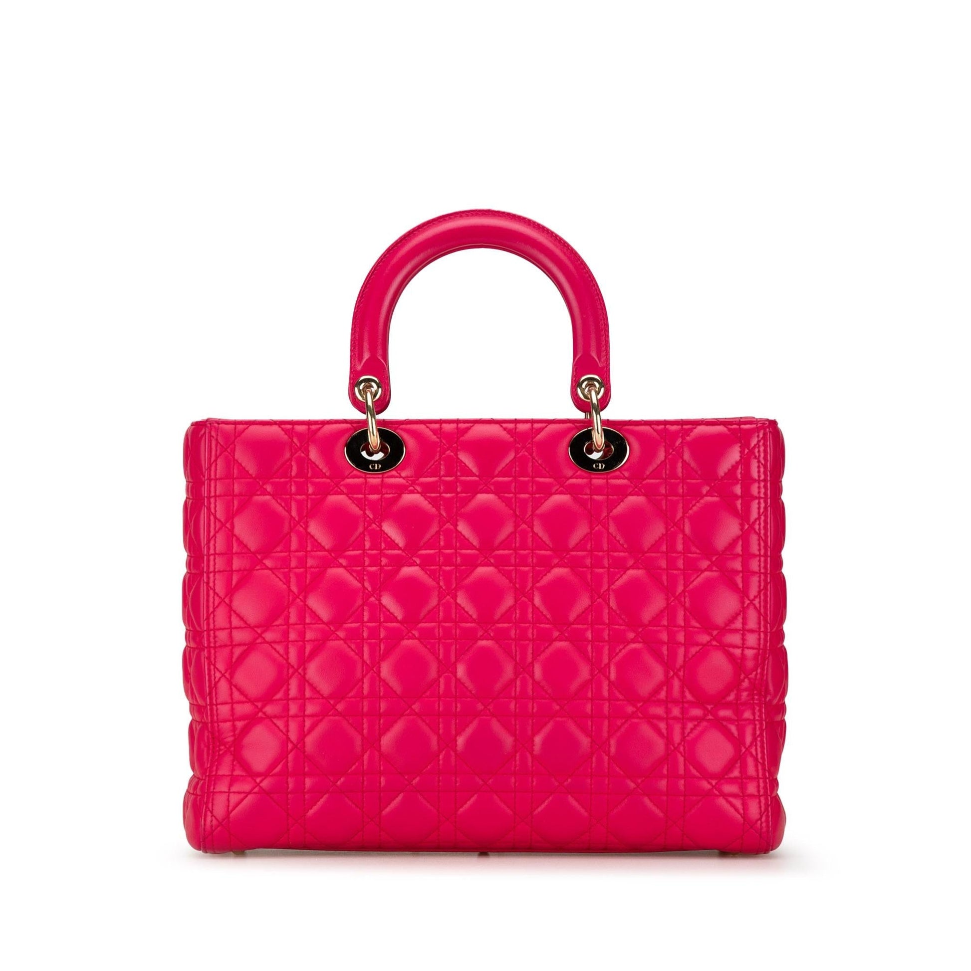 Dior Cannage Lady Shg 7Kjltt Satchel Bag Lambskin Large