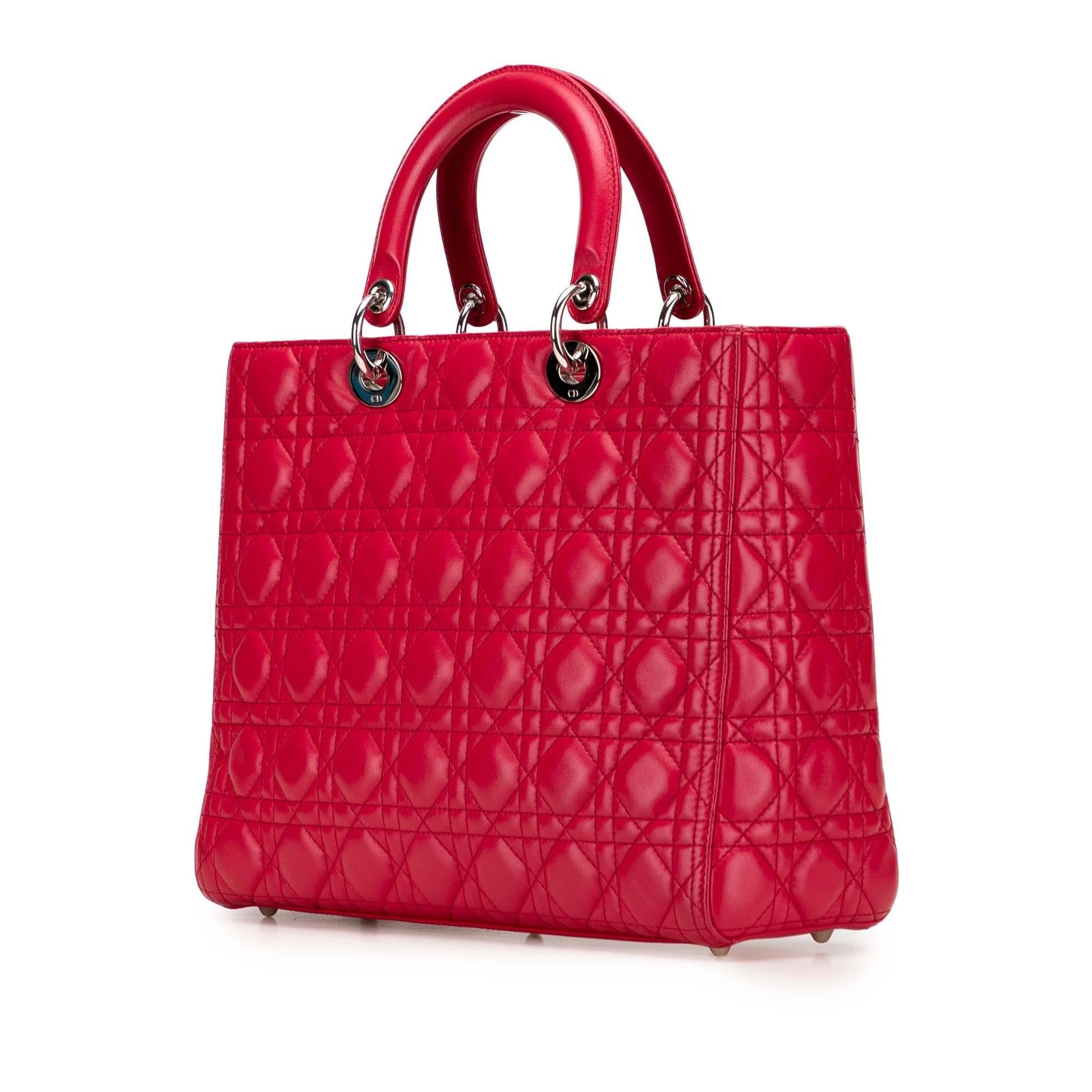 Dior Cannage Lady Satchel Bag Lambskin Large Lady Dior 6