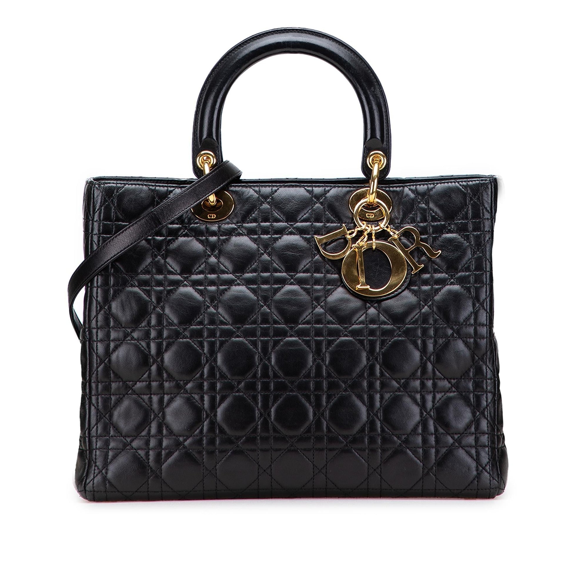 Dior Cannage Lady Satchel Bag Lambskin Large Lady Dior 7