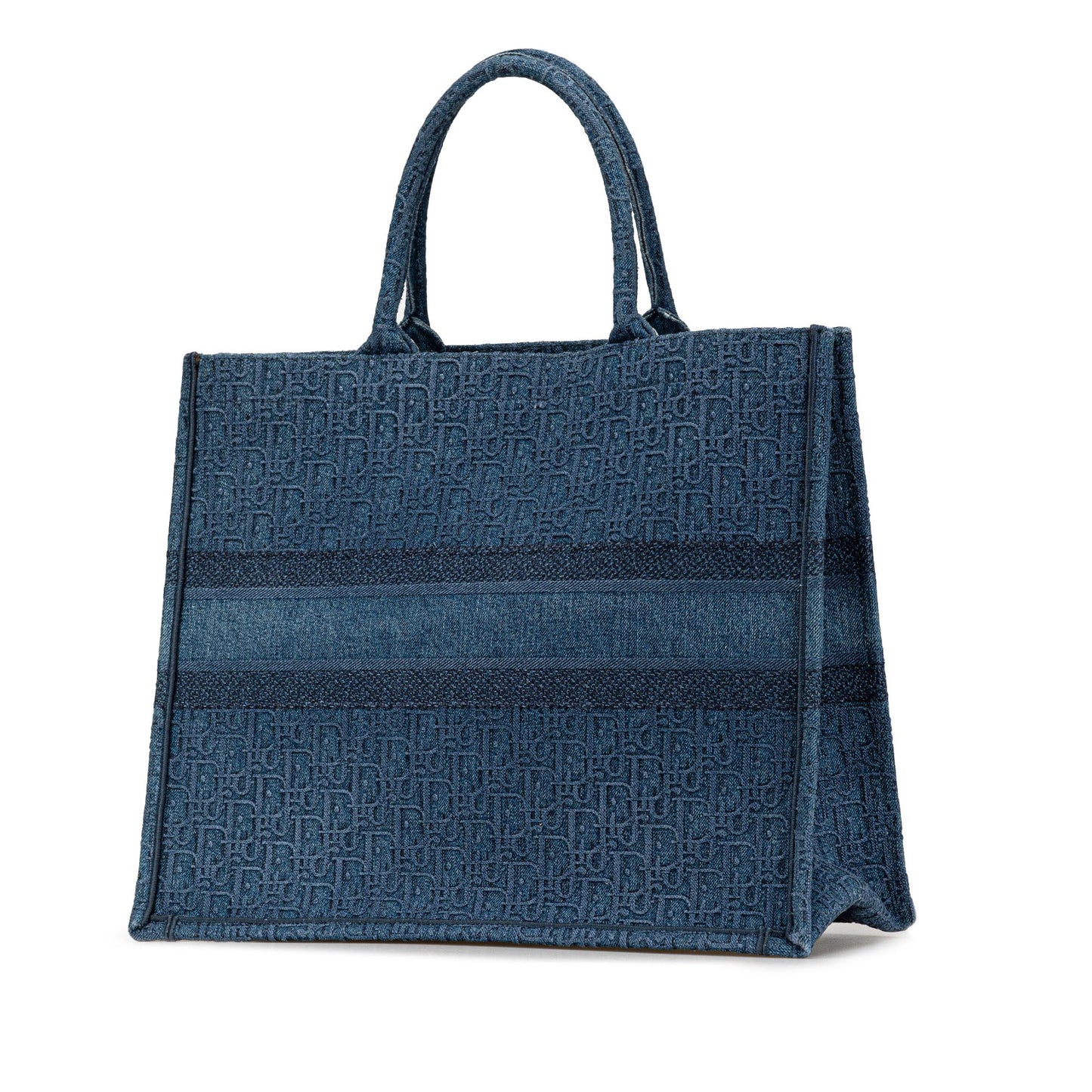 Dior Oblique Book Tote Denim Large Tote Bag