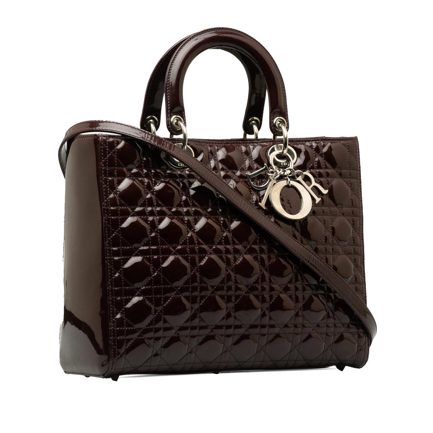 Dior Cannage Lady Shg Lkchao Satchel Bag Patent Large