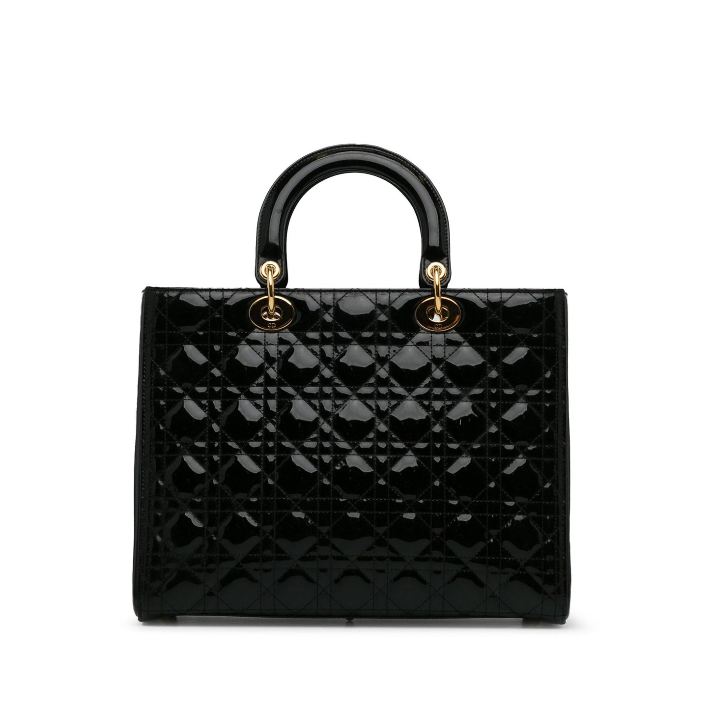 Dior Cannage Lady Shg Wcwhtr Satchel Bag Patent Large