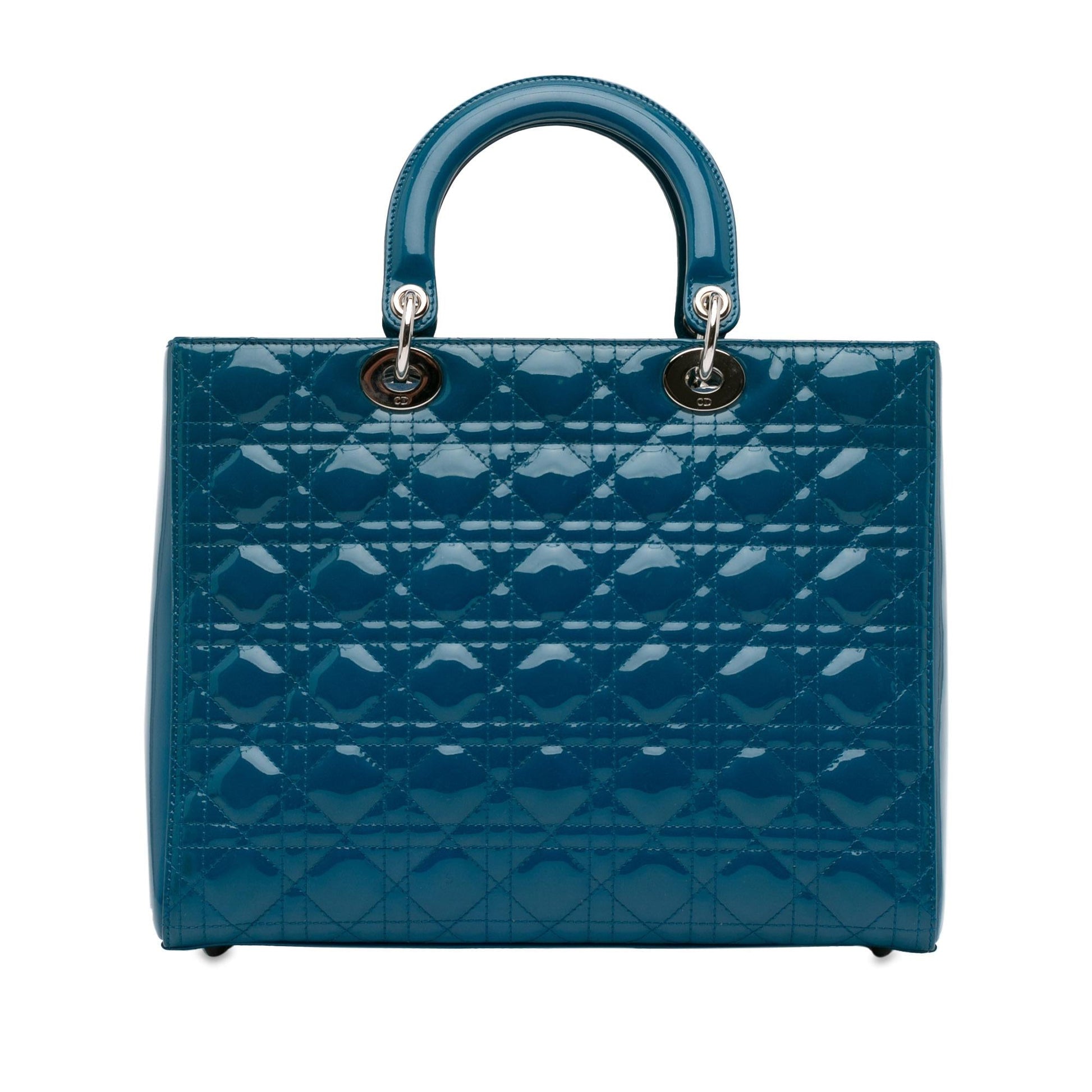 Dior Cannage Lady Shg Blmpbz Satchel Bag Patent Large
