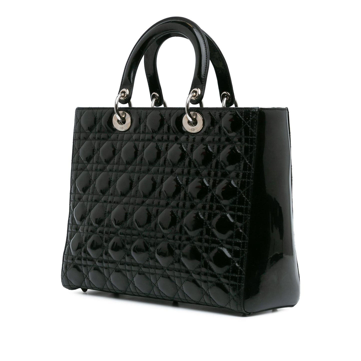 Dior Cannage Lady Shg Iawgov Satchel Bag Patent Large