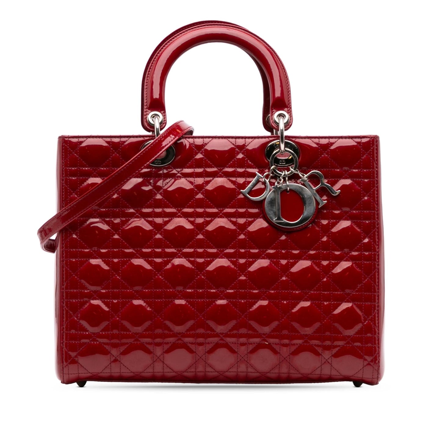 Dior Cannage Lady Satchel Bag Patent Large Lady Dior 3