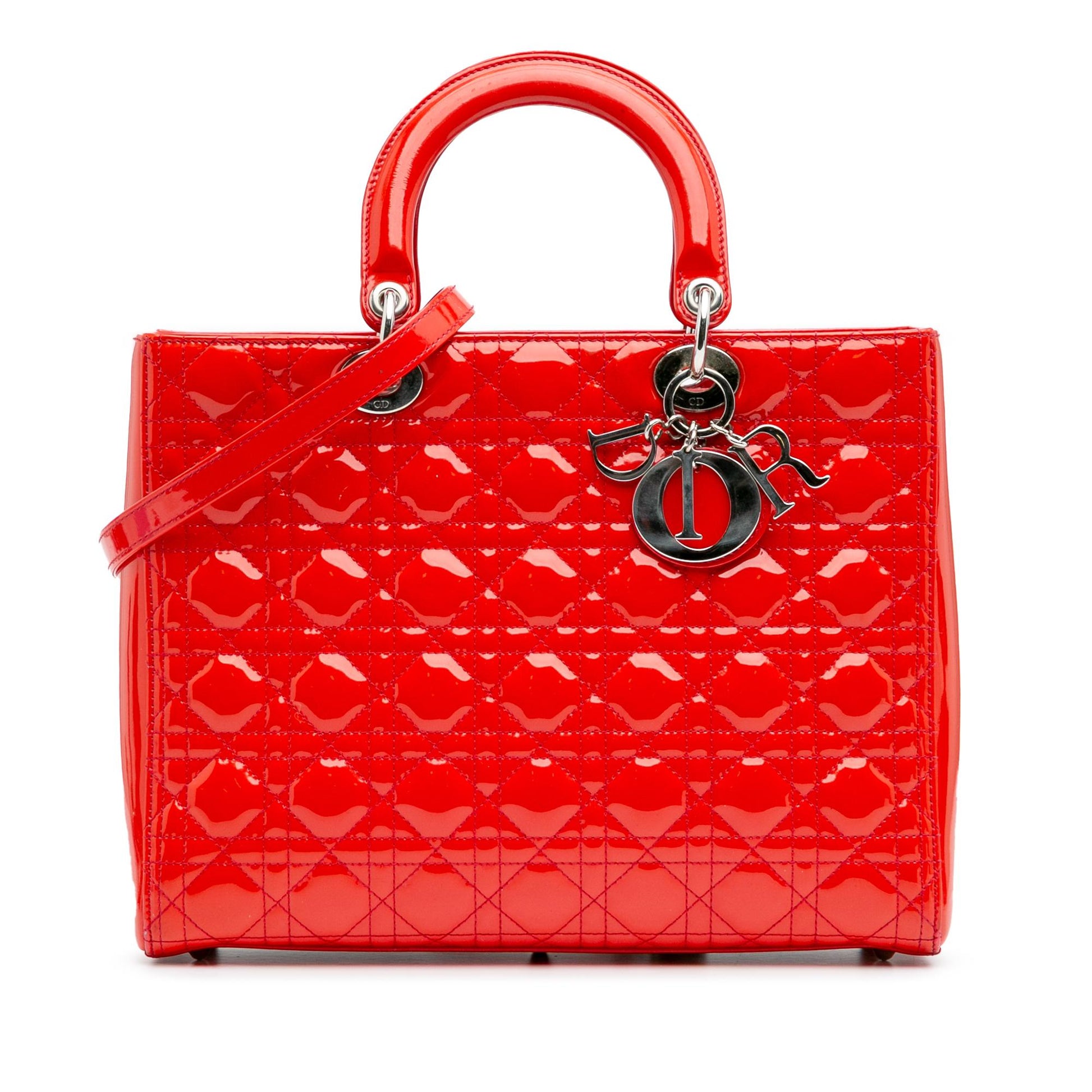 Dior Cannage Lady Satchel Bag Patent Large Lady Dior 2