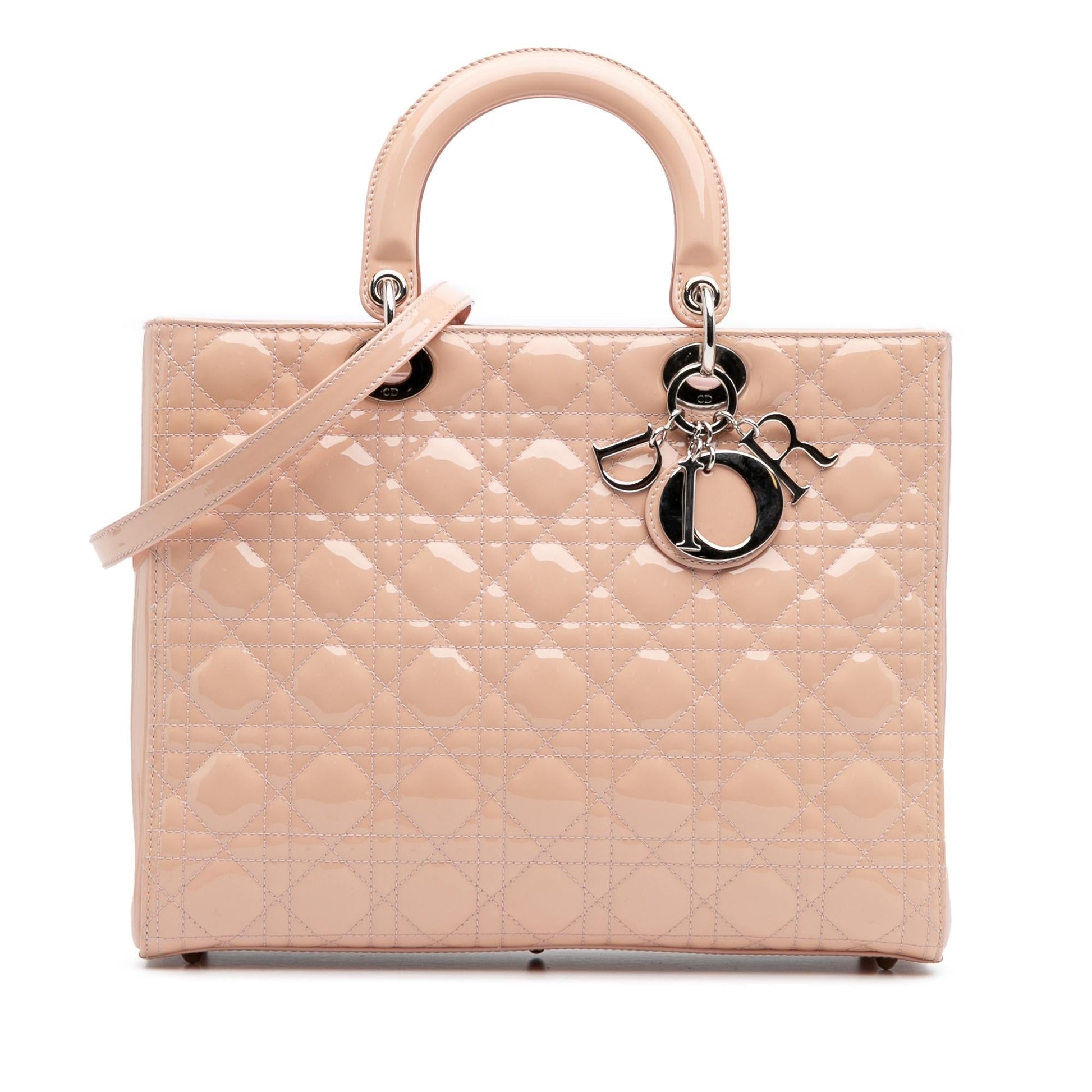 Dior Cannage Lady Satchel Bag Patent Large Lady Dior 1