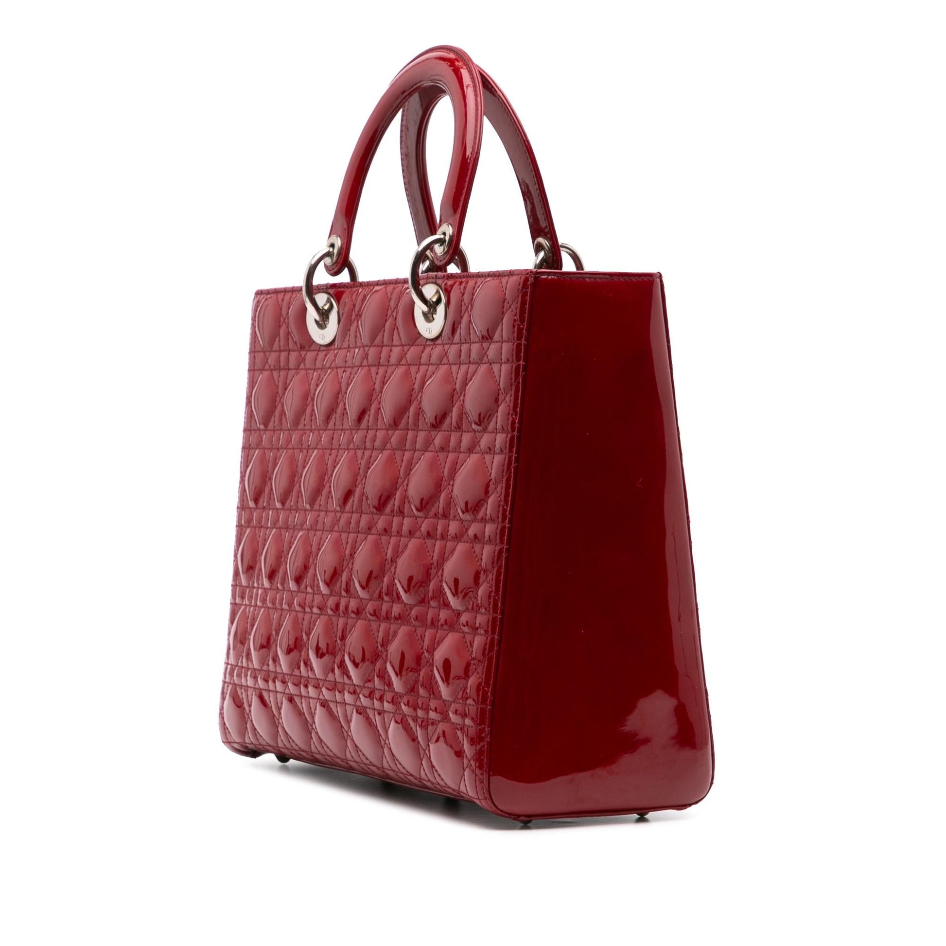 Dior Cannage Lady Satchel Bag Patent Large Lady Dior 4