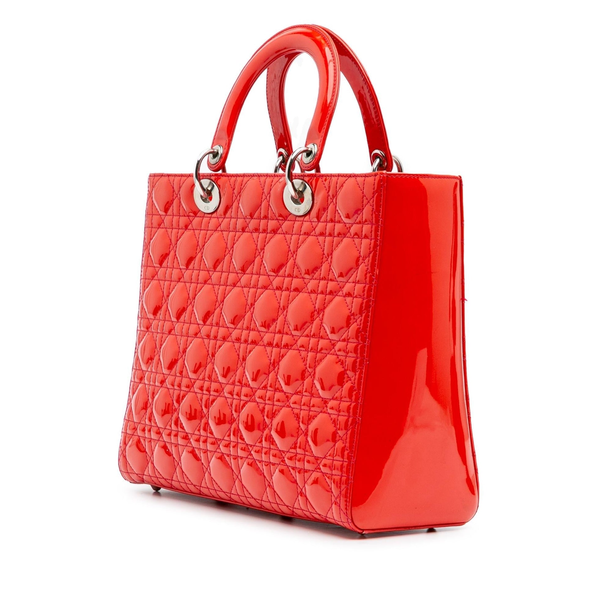 Dior Cannage Lady Satchel Bag Patent Large Lady Dior 5