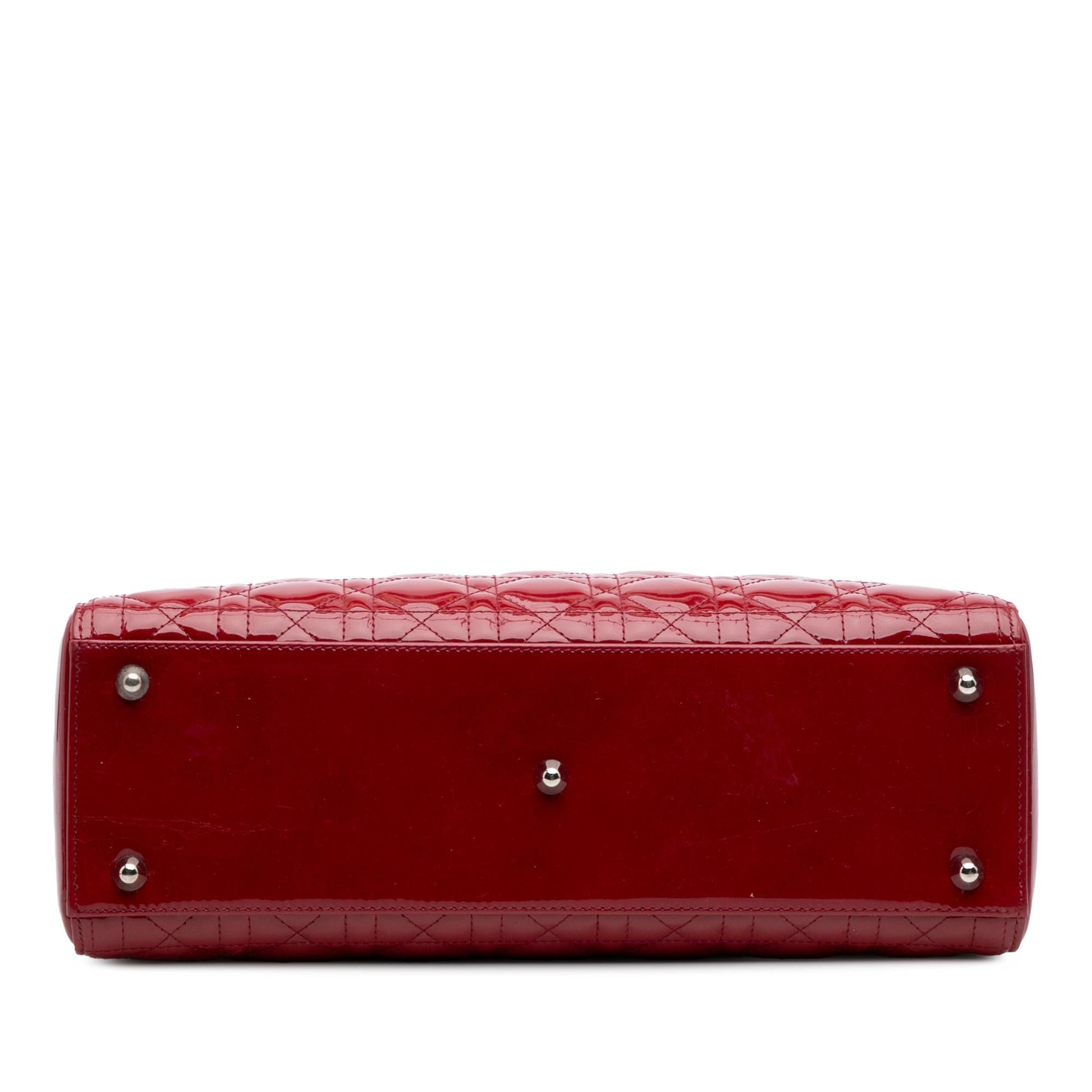 Dior Cannage Lady Satchel Bag Patent Large Lady Dior 6