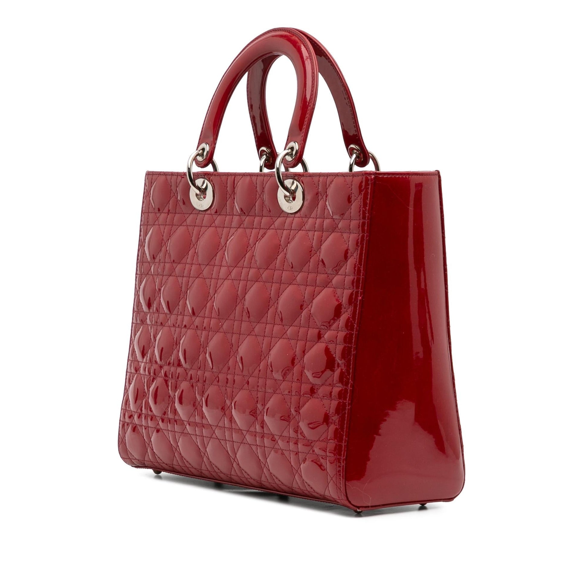 Dior Cannage Lady Satchel Bag Patent Large Lady Dior 6