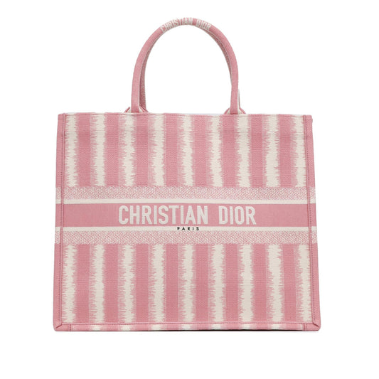 Dior Striped Book Tote Shg Mhbhgw Large Tote Bag