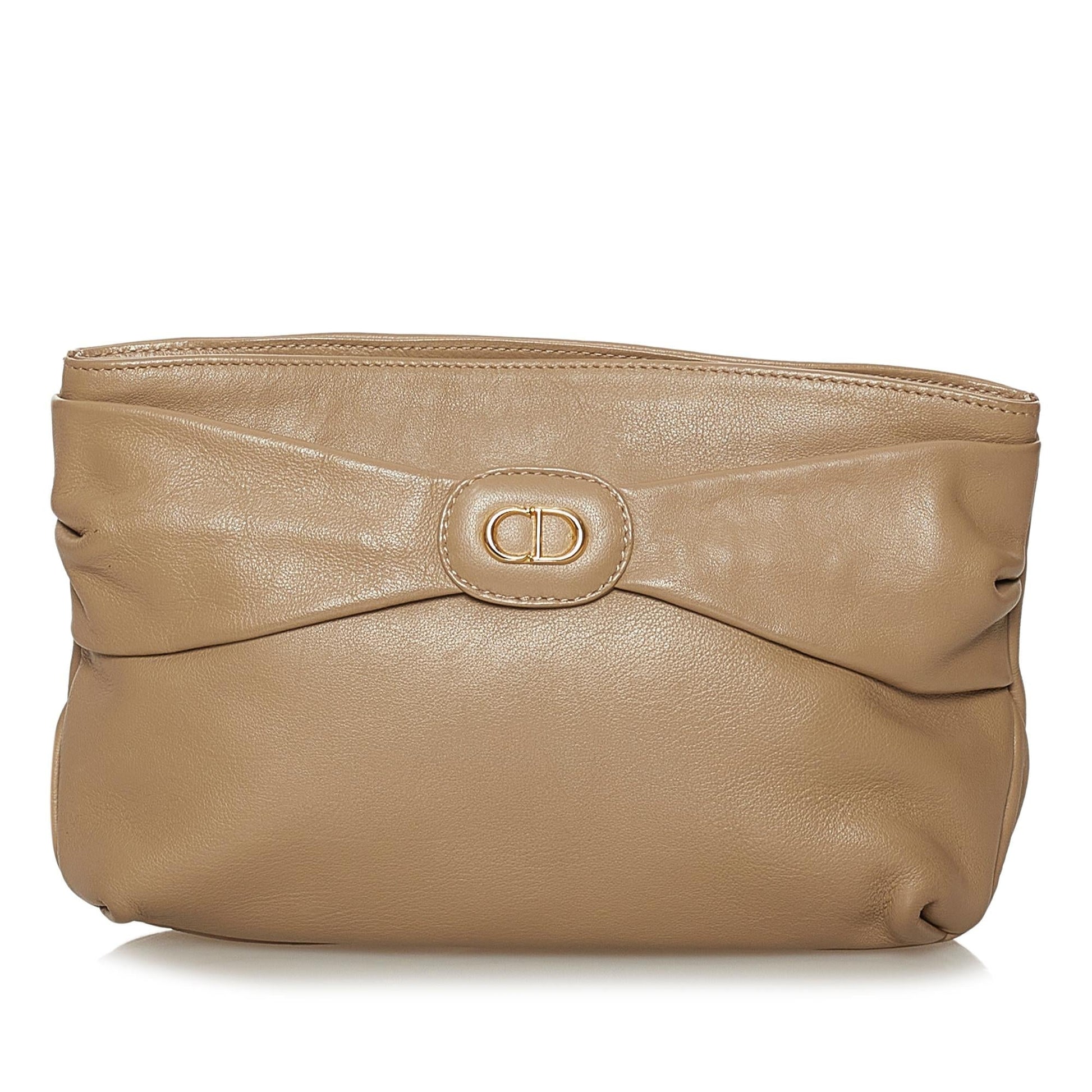 Dior Clutch Bag Shg Leather