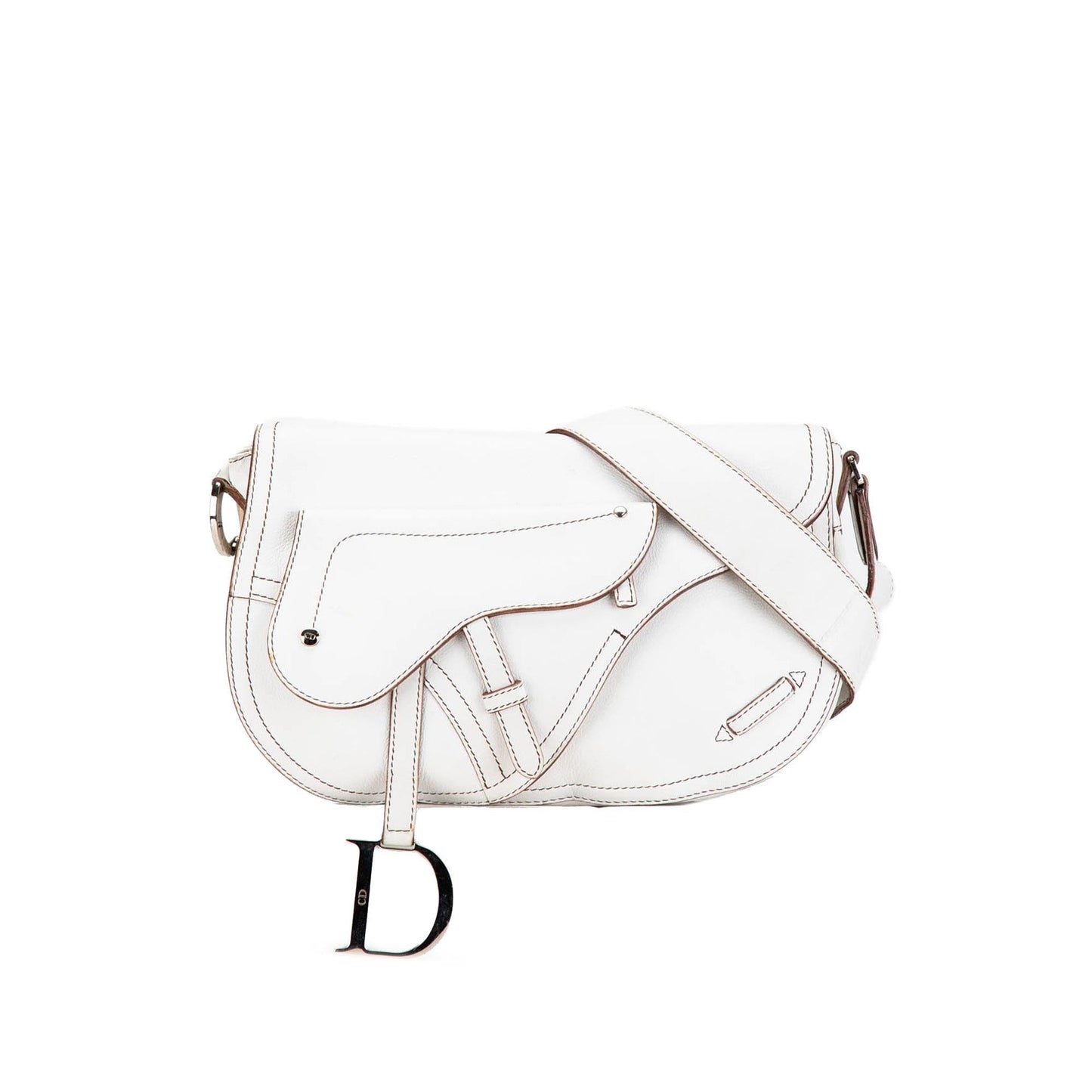 Dior Double Saddle Crossbody Leather Crossbody Bag