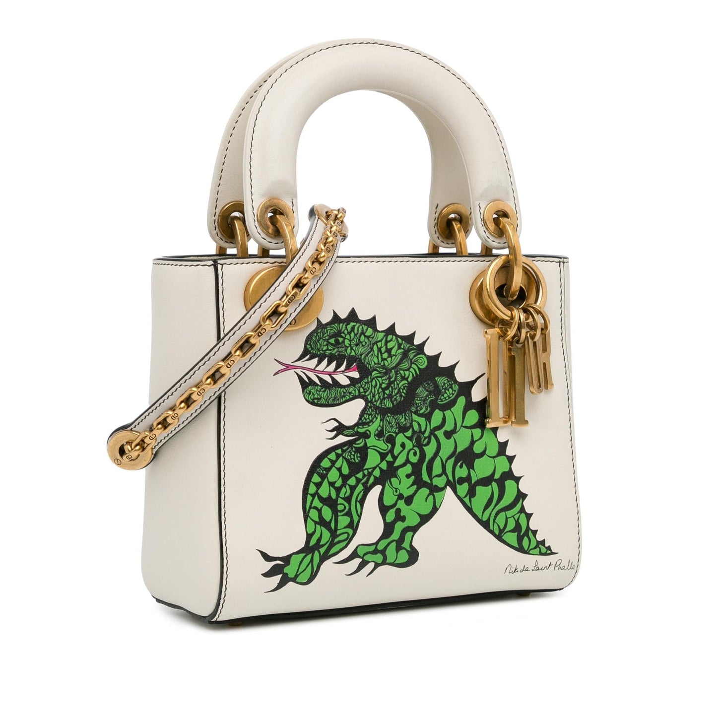 Dior Limited Edition Niki De Saint Phalle Dragon Calfskin Mini Satchel Bag