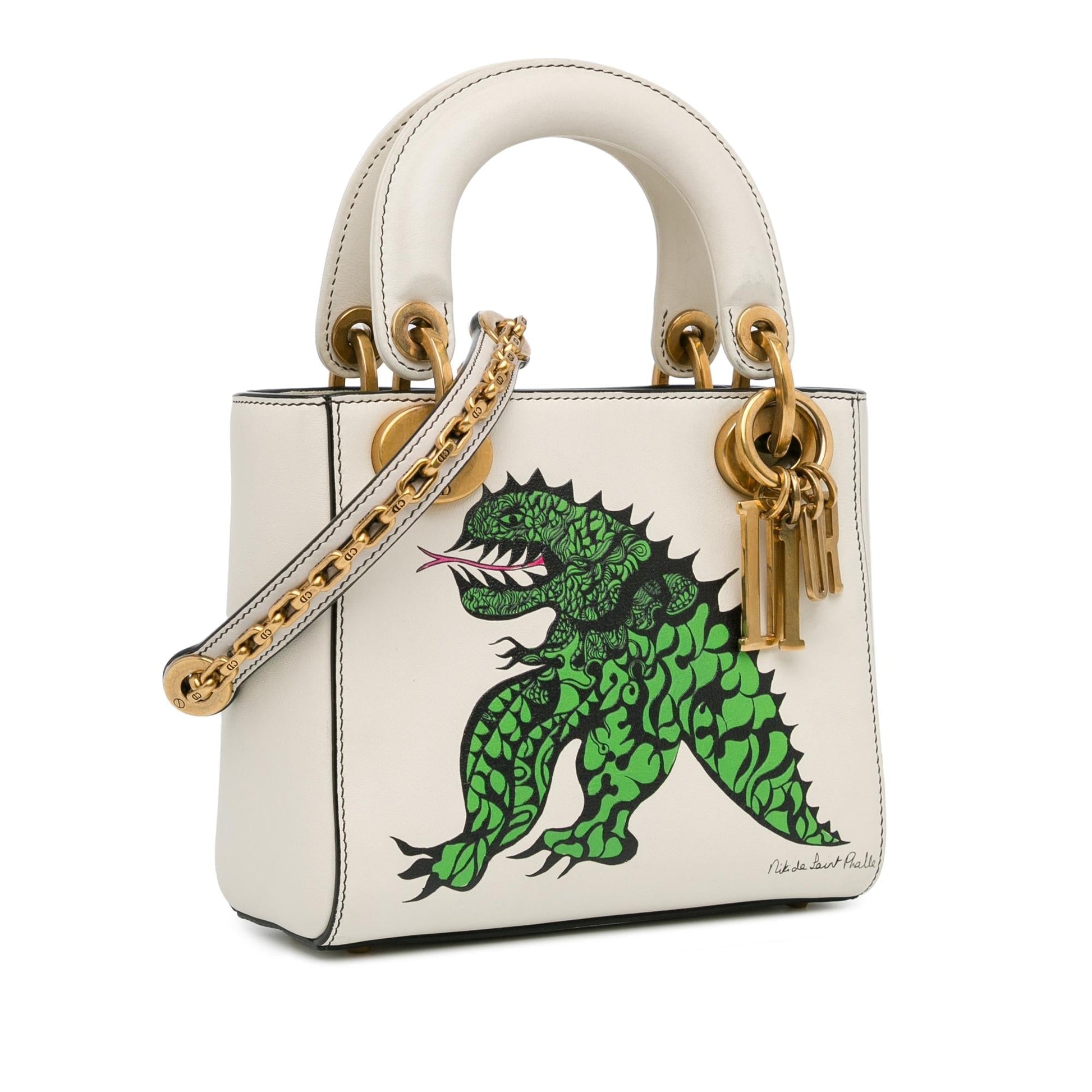 Dior Limited Edition Niki De Saint Phalle Dragon Calfskin Mini Satchel Bag
