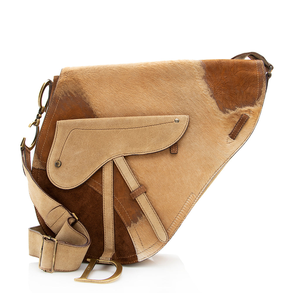 Dior Limited Edition Pony Hair Saddle Bag Shf Suede Shoulder Bag