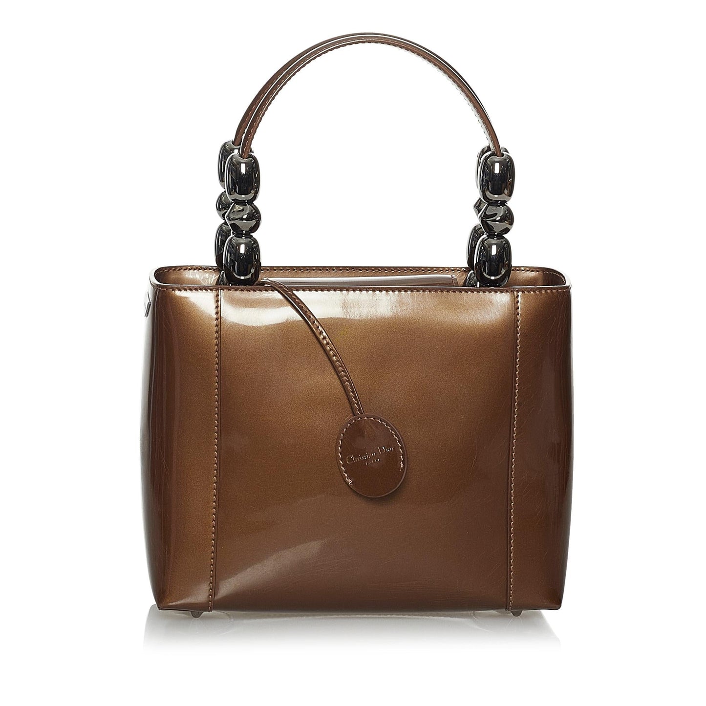 Dior Malice Handbag Shg Leather Patent Satchel Bag