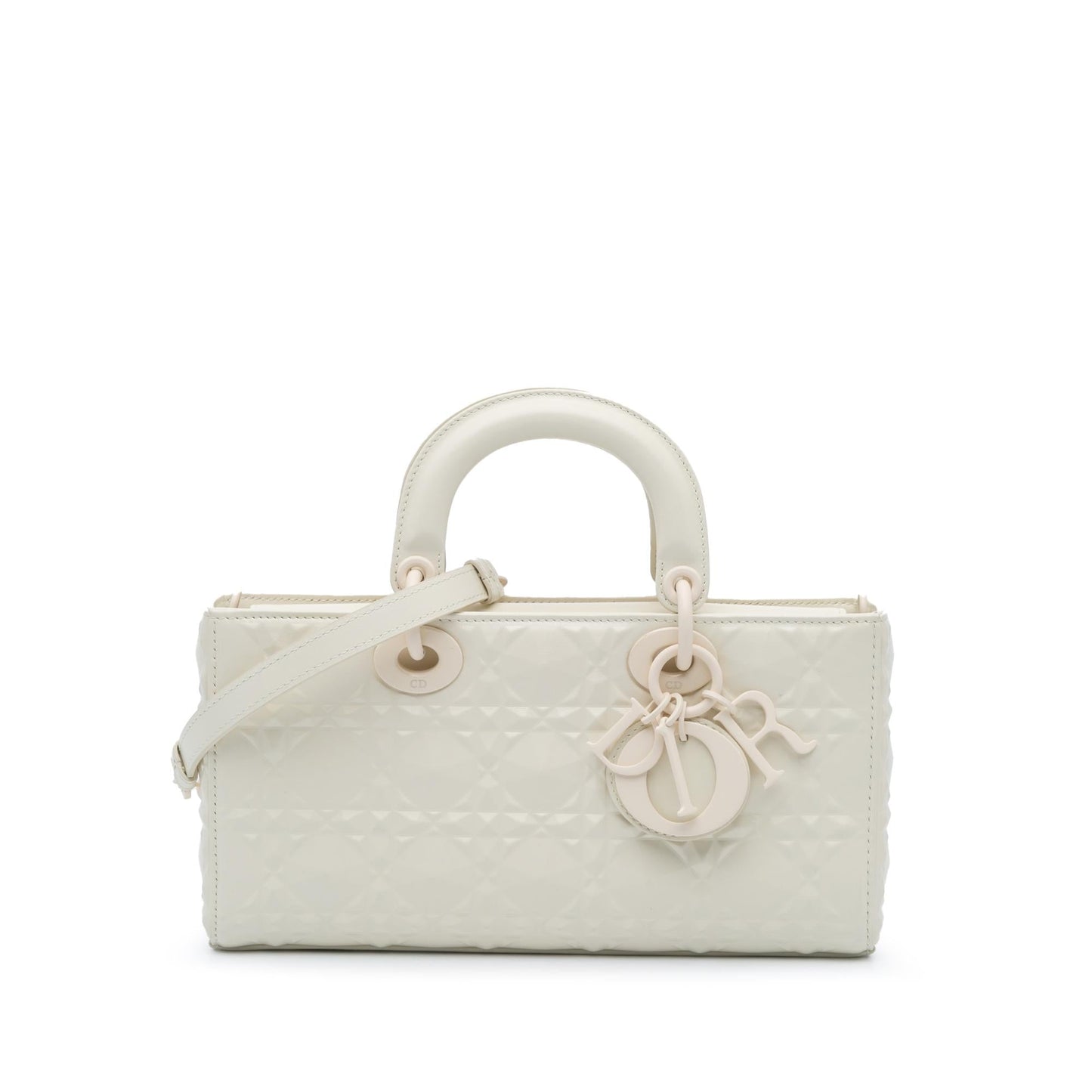 Dior Calfskin Cannage Diamond Lady Joy Satchel Bag Medium