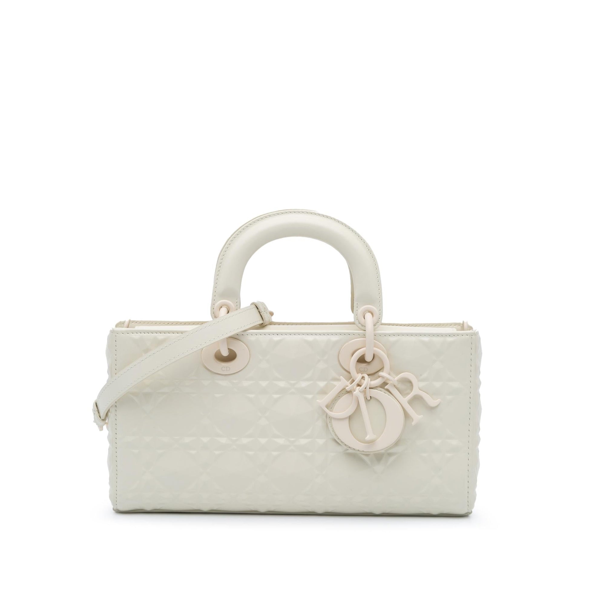 Dior Calfskin Cannage Diamond Lady Joy Satchel Bag Medium